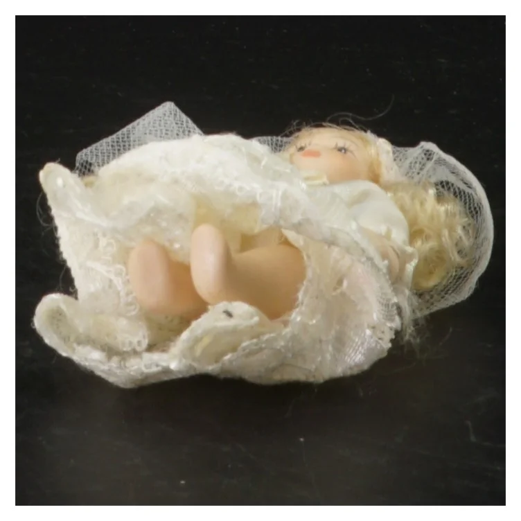 Vintage stofdukke i brudekjole