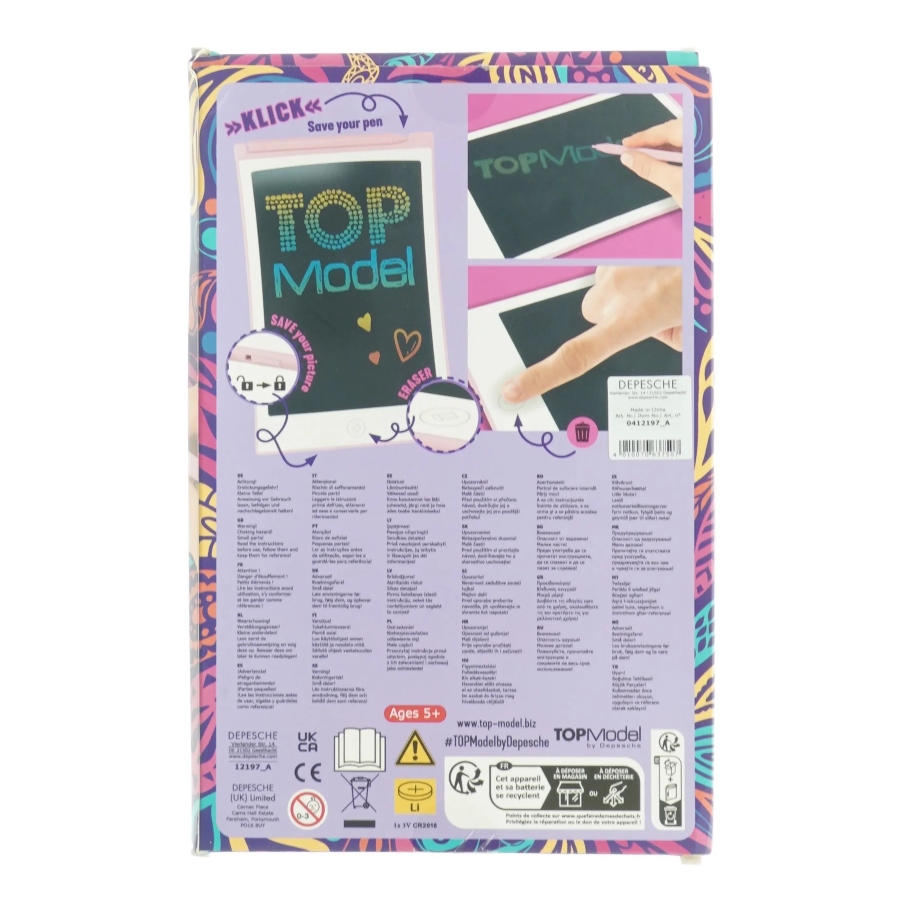 Magic board fra Topmodel (str. 22,5 x 15 cm)