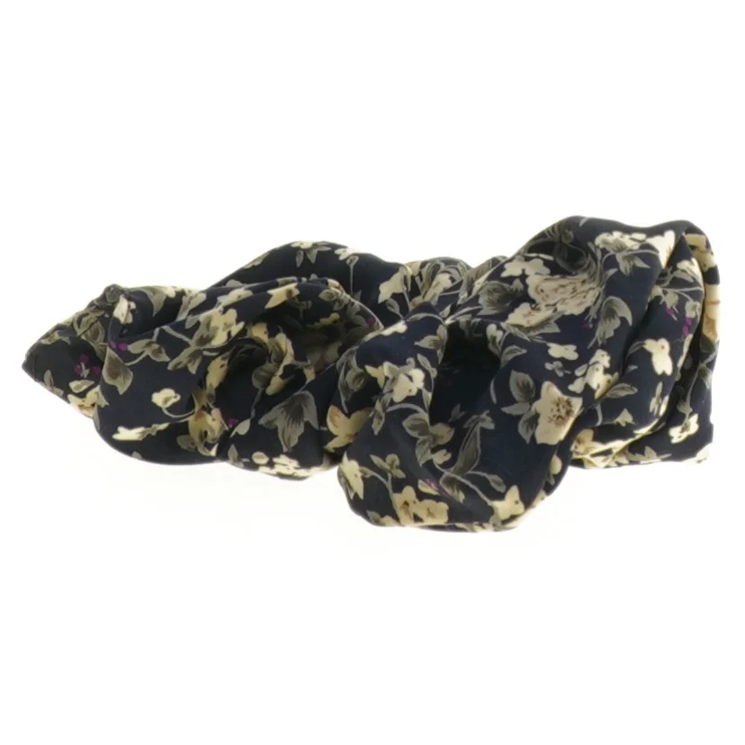 Hår elastik med blomstermønster, scrunchie (str. Ø 11 cm)