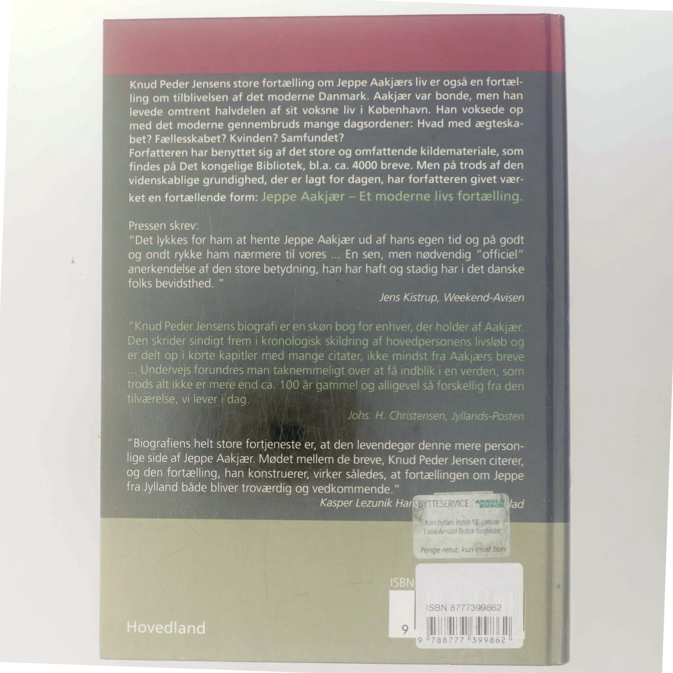 Jeppe Aakjær : et moderne livs fortælling af Knud Peder Jensen (f. 1951) (Bog)