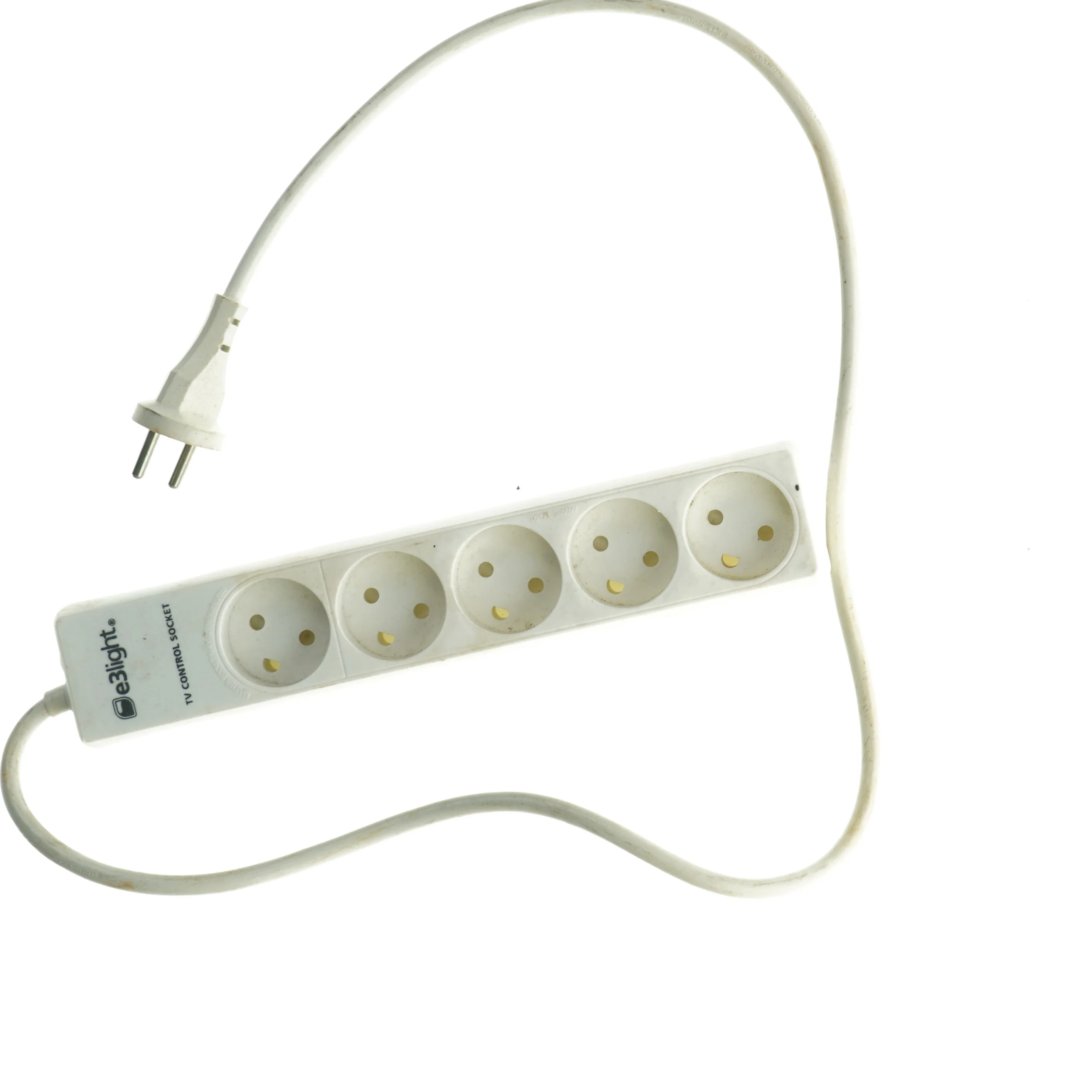 Hvid stikdåse med 5 udgange 