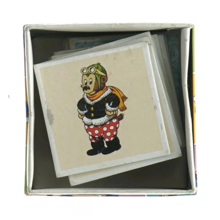 Vintage børne-huskespil fra Rasmus Klump (str. 9 x 9 x 9 cm)