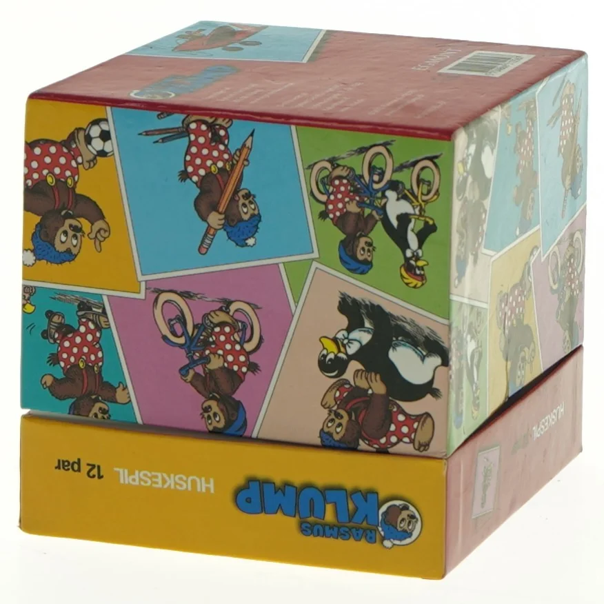 Vintage børne-huskespil fra Rasmus Klump (str. 9 x 9 x 9 cm)