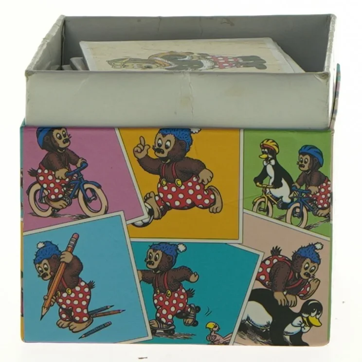 Vintage børne-huskespil fra Rasmus Klump (str. 9 x 9 x 9 cm)