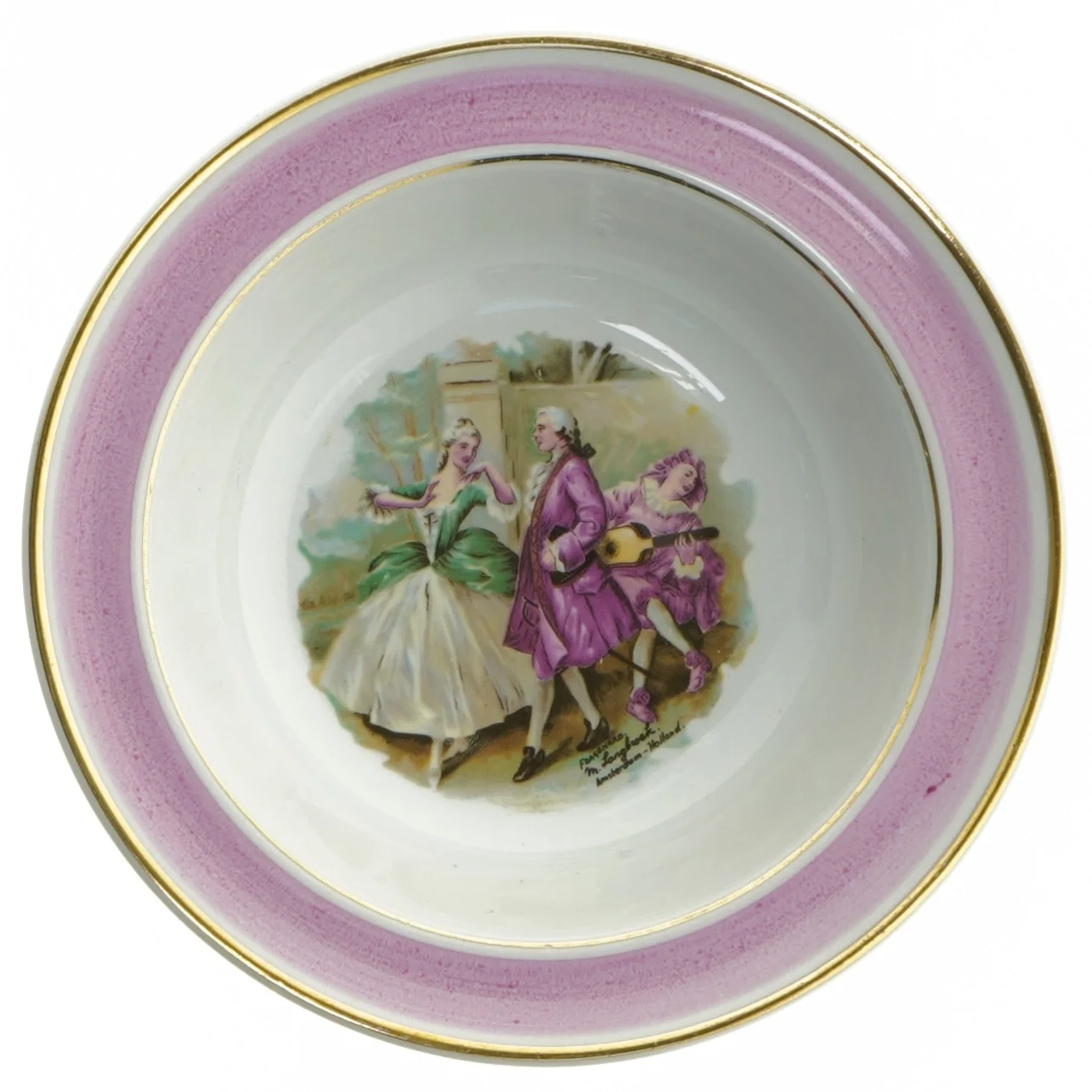 Dekorative platter med rokokomotiver fra Arabia (str. Ø. 17. cm. 6 styk)