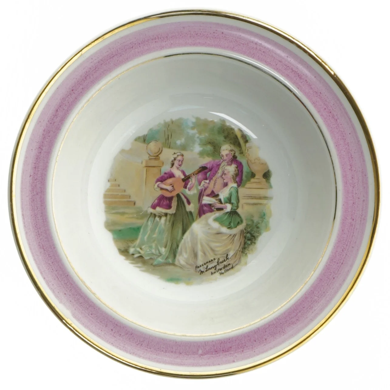 Dekorative platter med rokokomotiver fra Arabia (str. Ø. 17. cm. 6 styk)