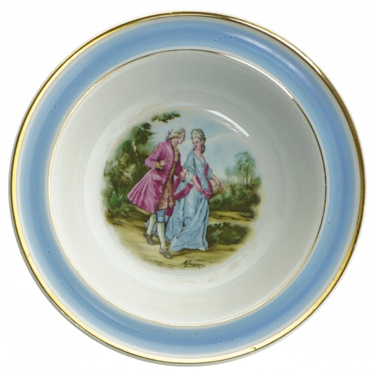 Dekorative platter med rokokomotiver fra Arabia (str. Ø. 17. cm. 6 styk)