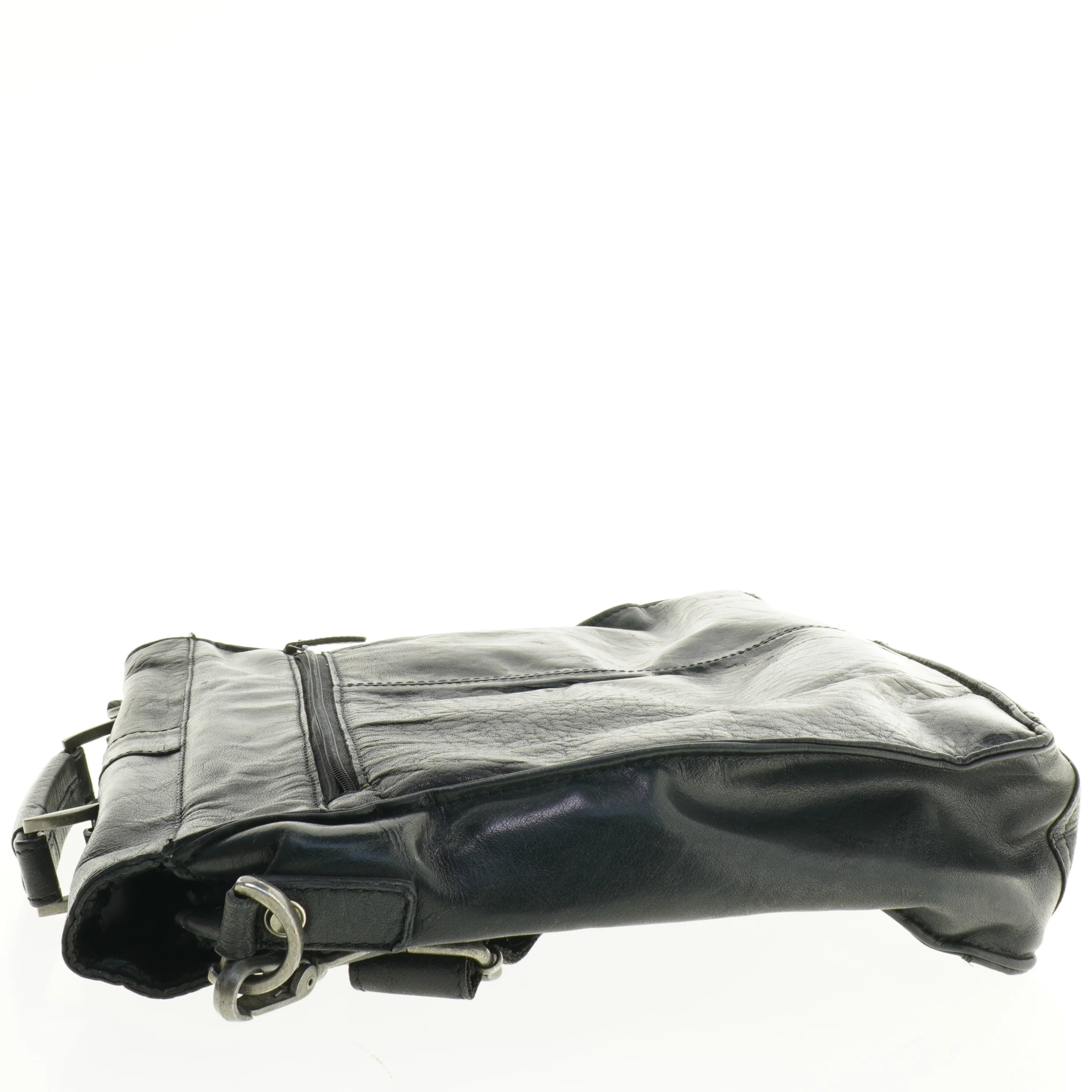 Sort lædertaske til mænd (str. 39 x 32 cm)