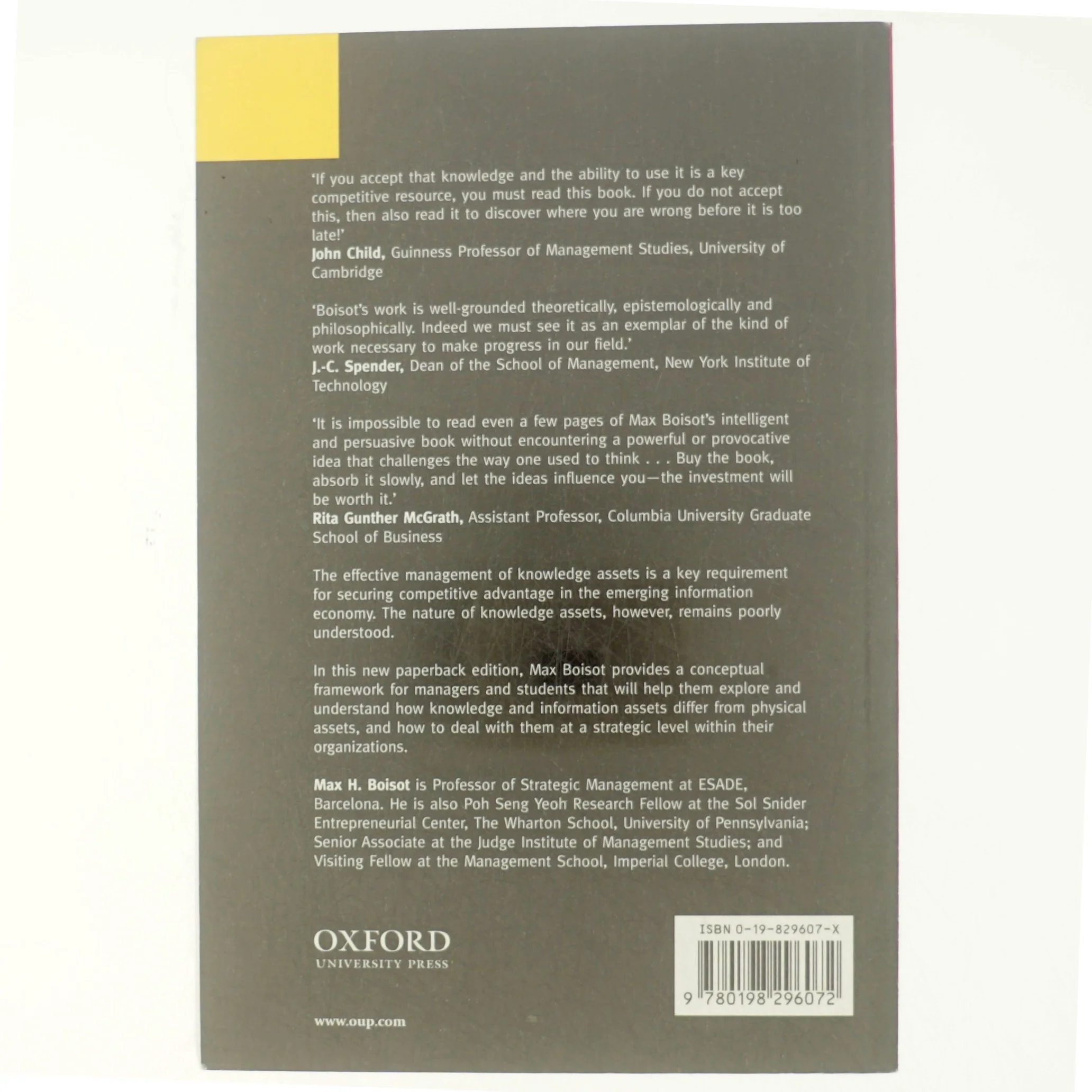 Knowledge assets : securing competitive advantage in the information economy af Max H. Boisot (Bog)