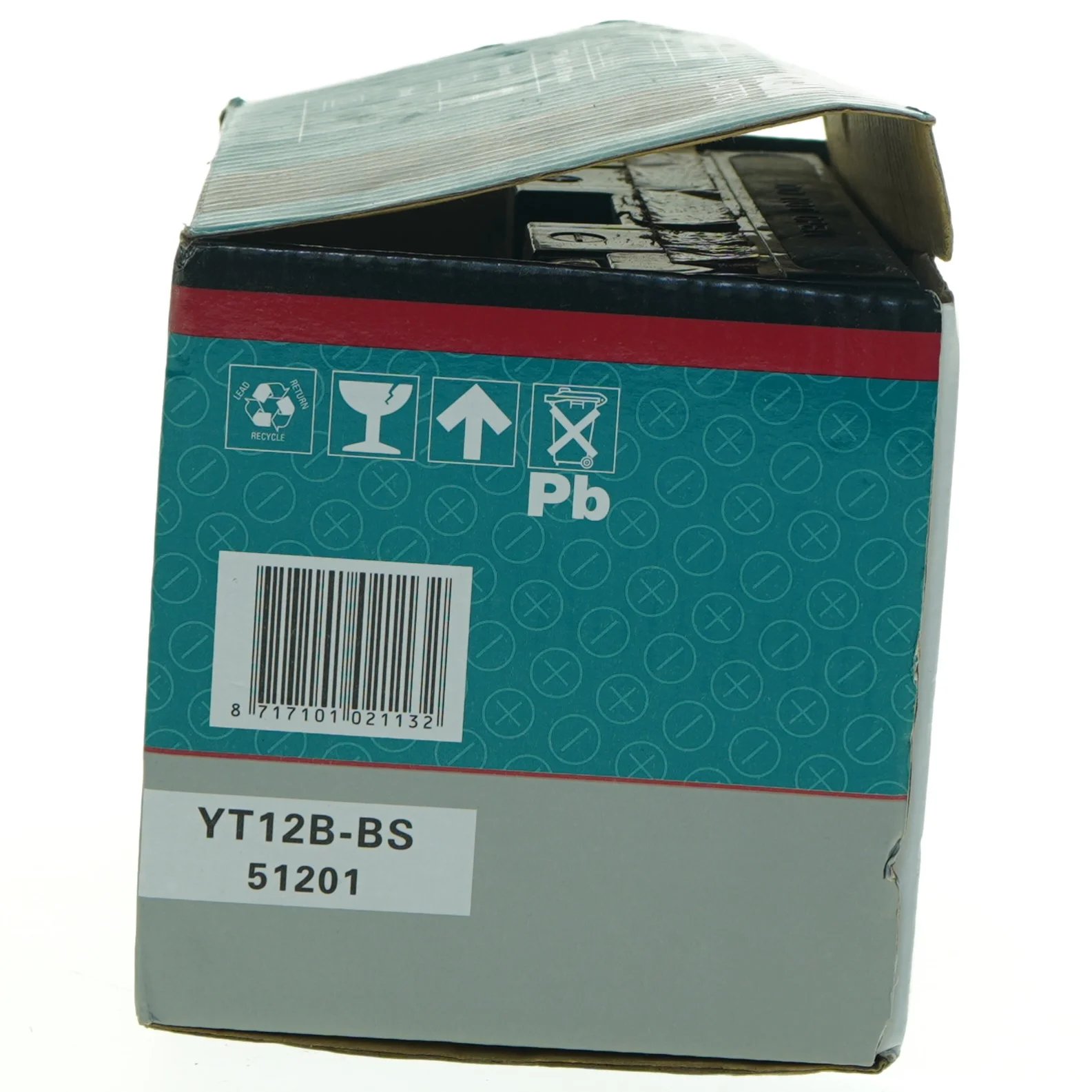 Motorcykelbatteri LP YT12B-BS fra Agm (str. 15 x, 13 x 6 og en halv cm)