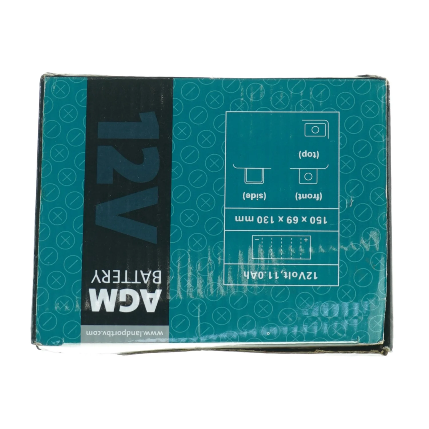 Motorcykelbatteri LP YT12B-BS fra Agm (str. 15 x, 13 x 6 og en halv cm)