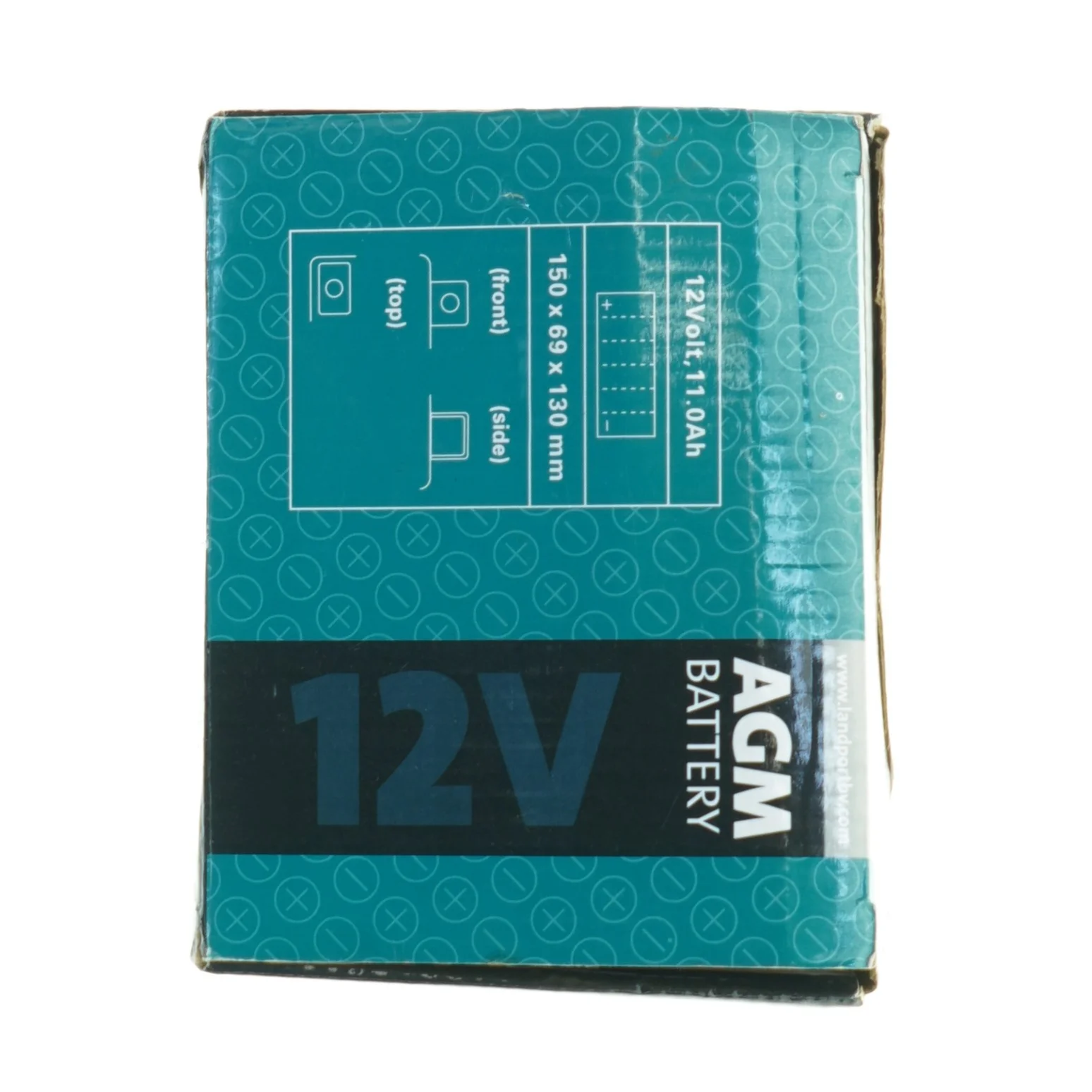 Motorcykelbatteri LP YT12B-BS fra Agm (str. 15 x, 13 x 6 og en halv cm)