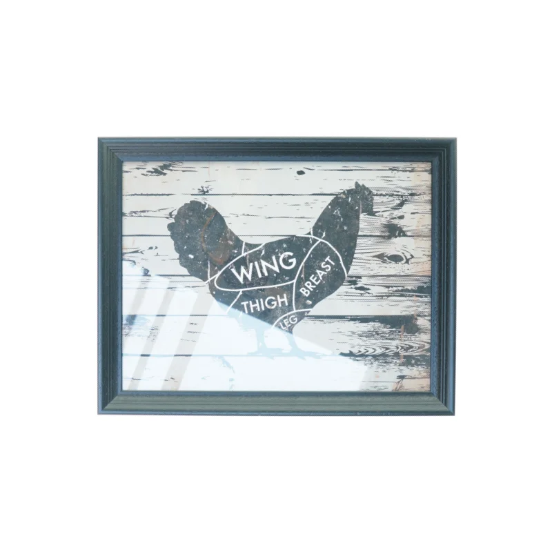 Foto i ramme af kylling fra G Og C Interiør (str. 45 cm x 35 cm)