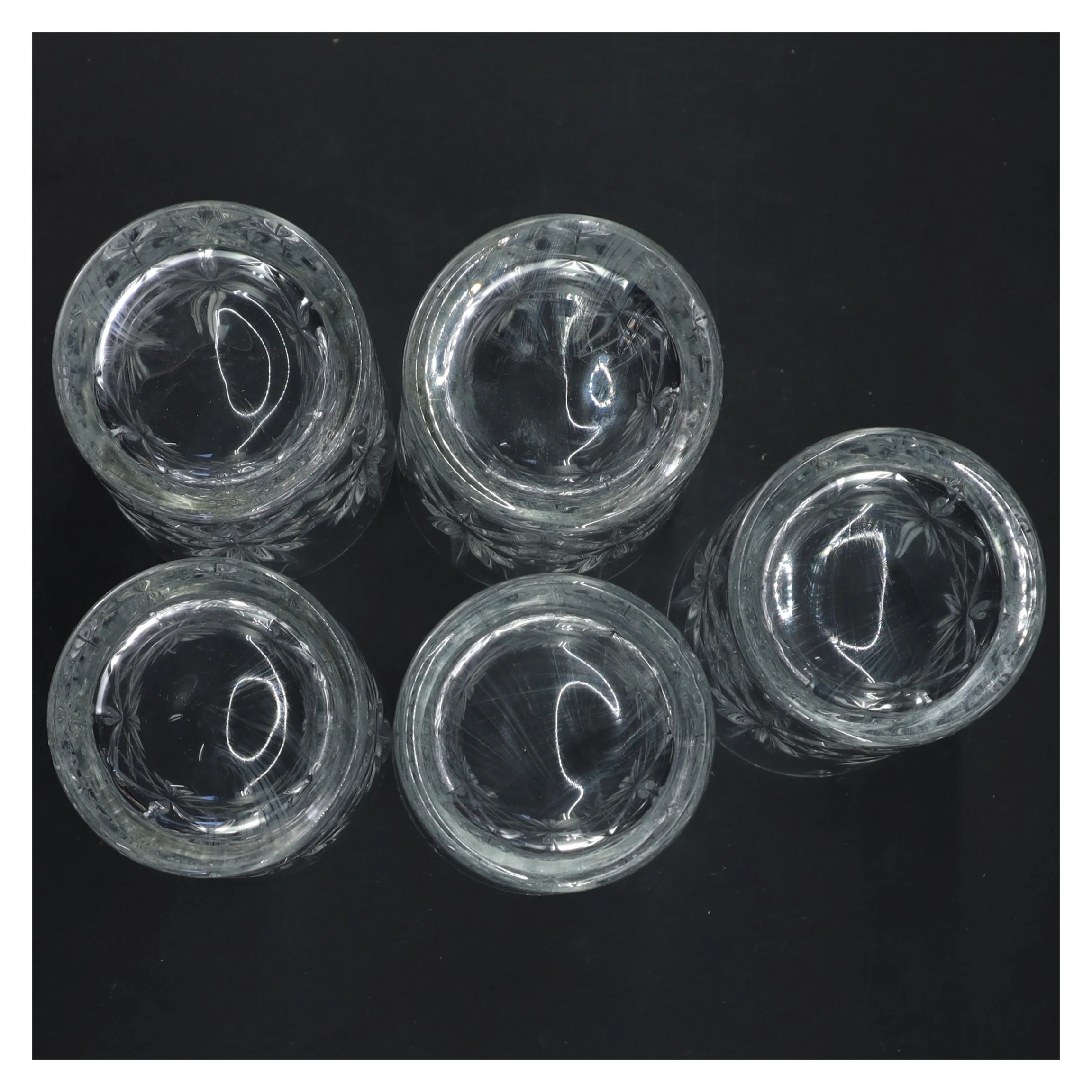 Fem krystalglas fra Lyngby porcelæn 