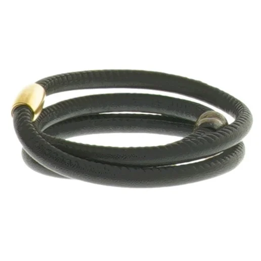 Sort læderarmbånd fra Christina Watches(str. Ø 5,5 cm)