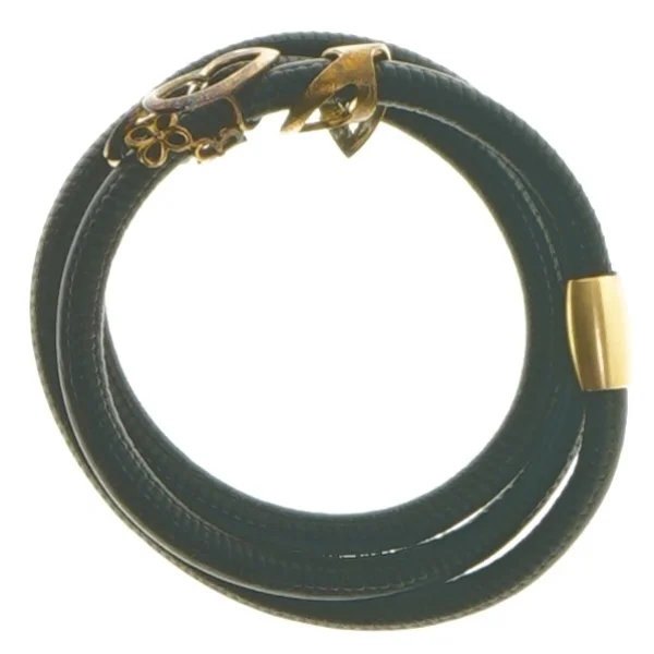 Sort læderarmbånd med guld detaljer fra Christina Watches (str. Ø 5,5 cm)
