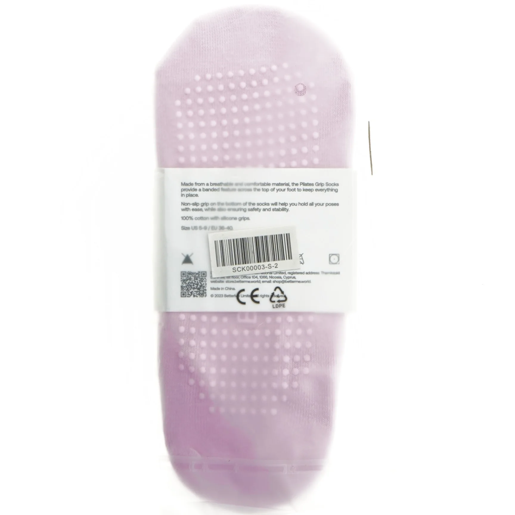 Pilates skridsikre sokker fra BetterMe (str. 23 cm)