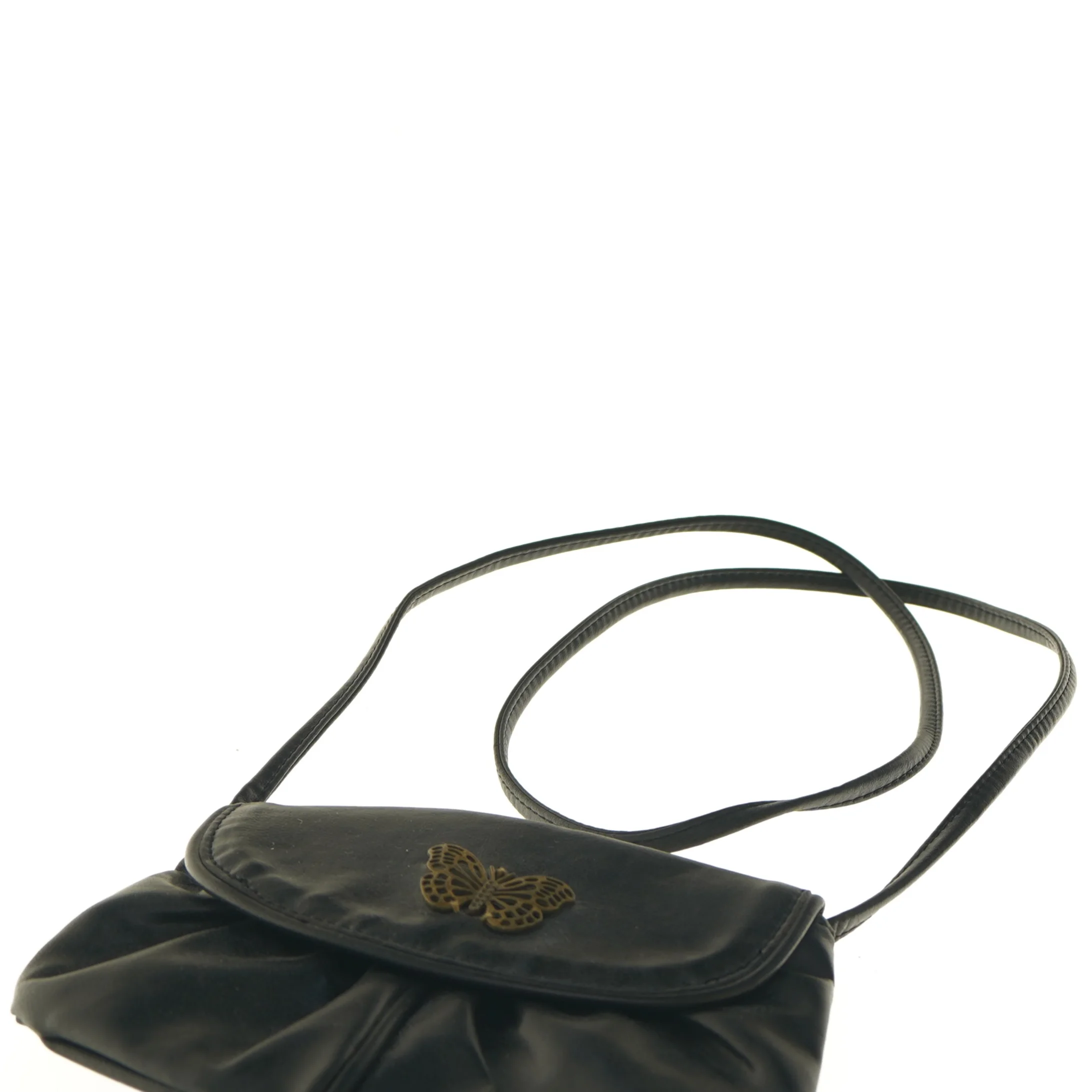 Sort skuldertaske med sommerfugl fra Even & Odd (str. 20x15 cm)