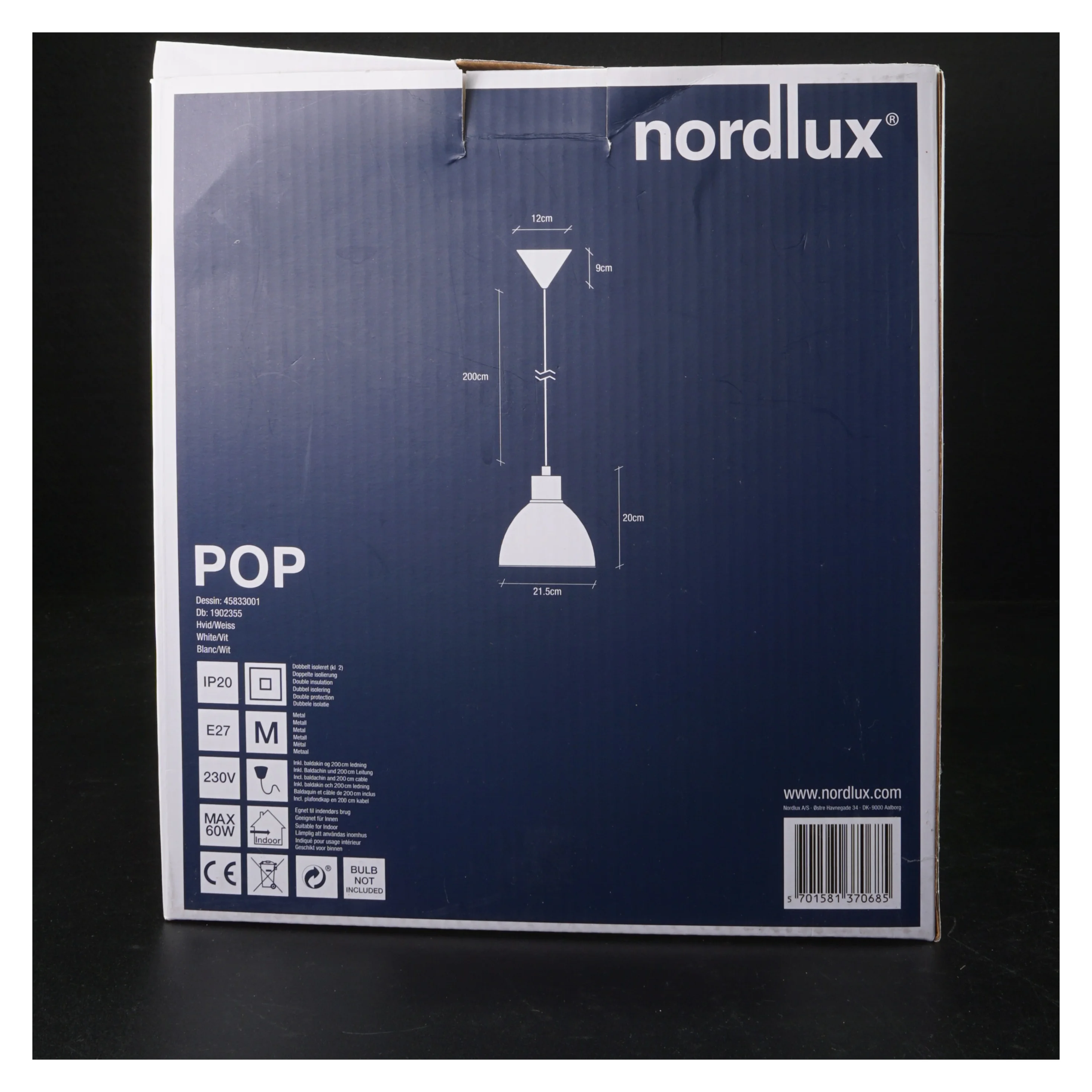 POP Pendel fra Nordlux (str. Diameter 21,5 cm, højde 20 cm)