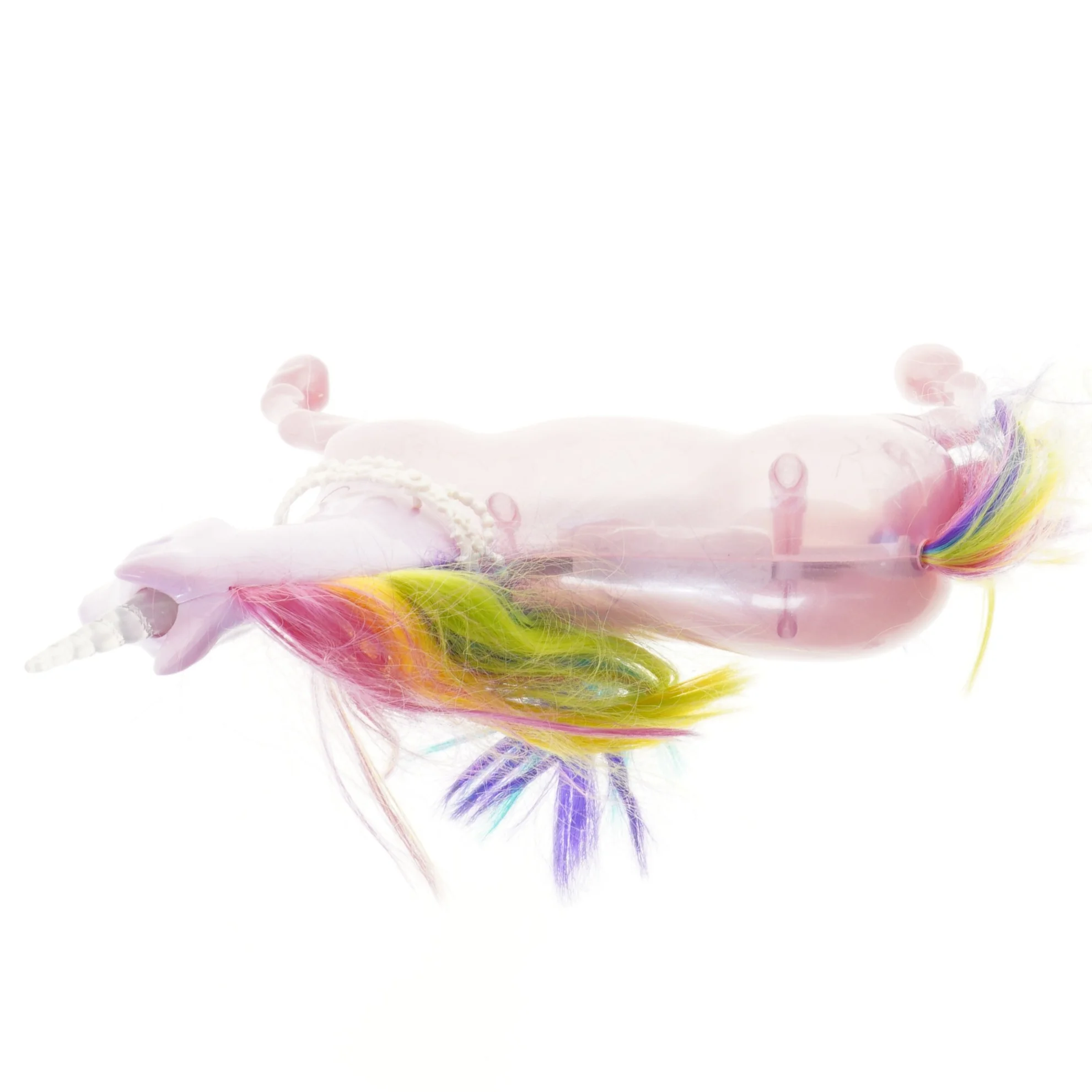 Lyserød plast enhjørning (str. 28 cm)