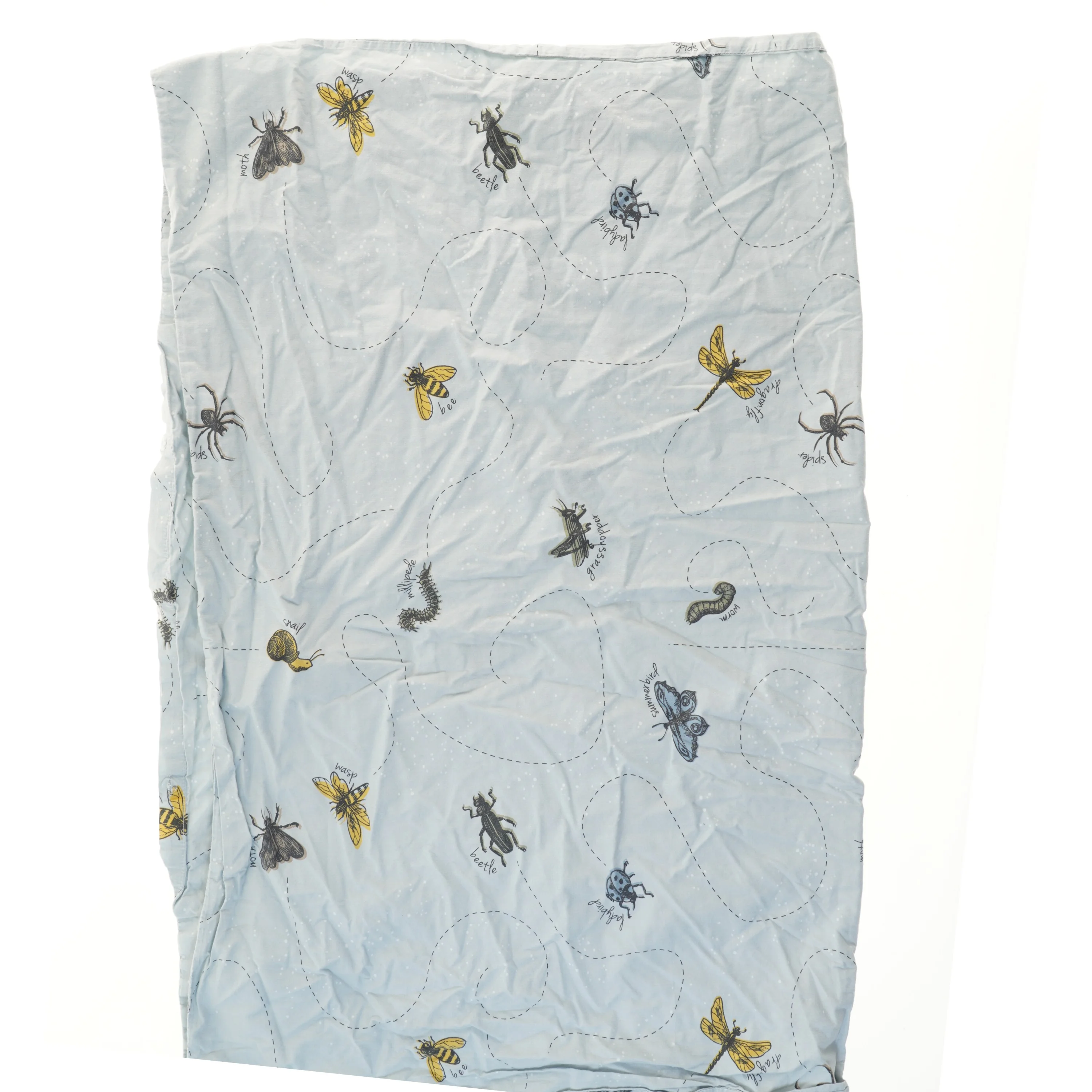 Sengesæt med insektdesign (str. pude 40x40, dyne 100x130 cm)