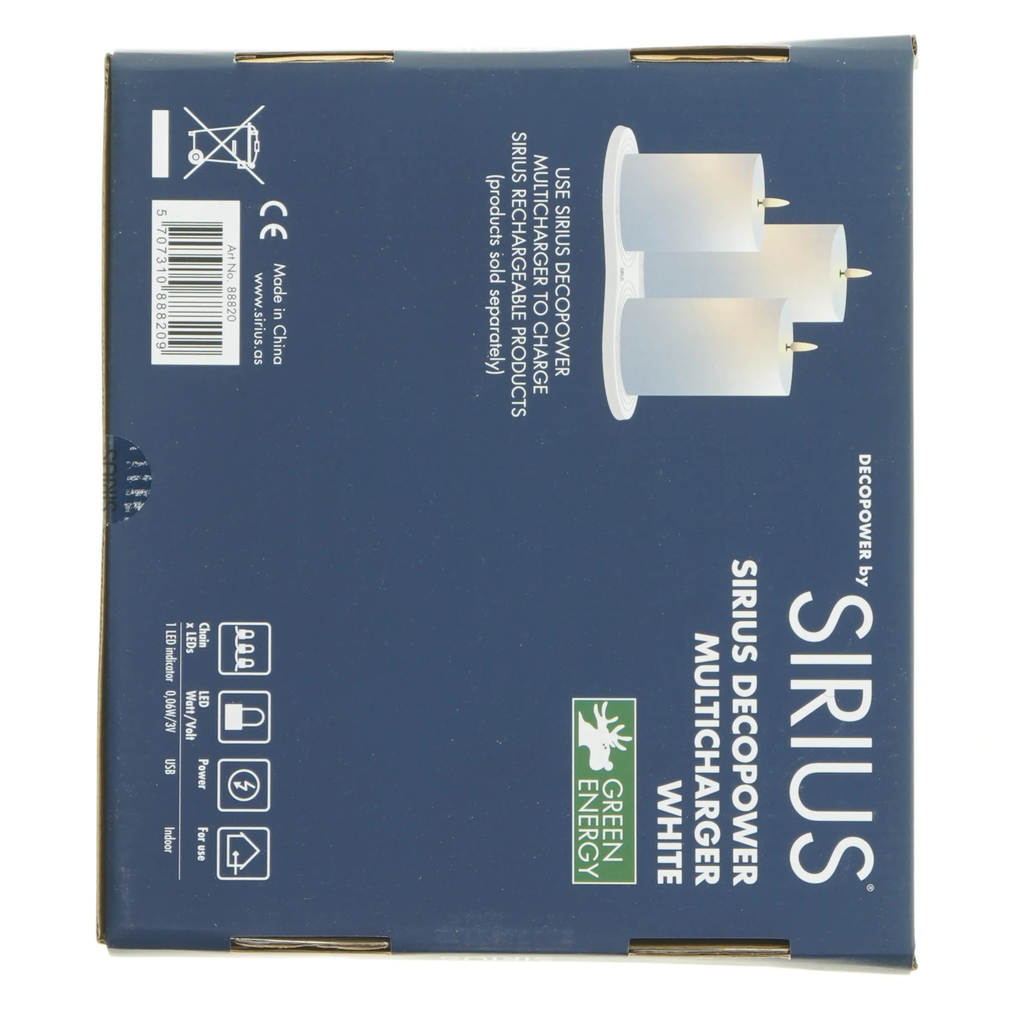 SIRIUS LED-stearinlys oplader fra Sirius