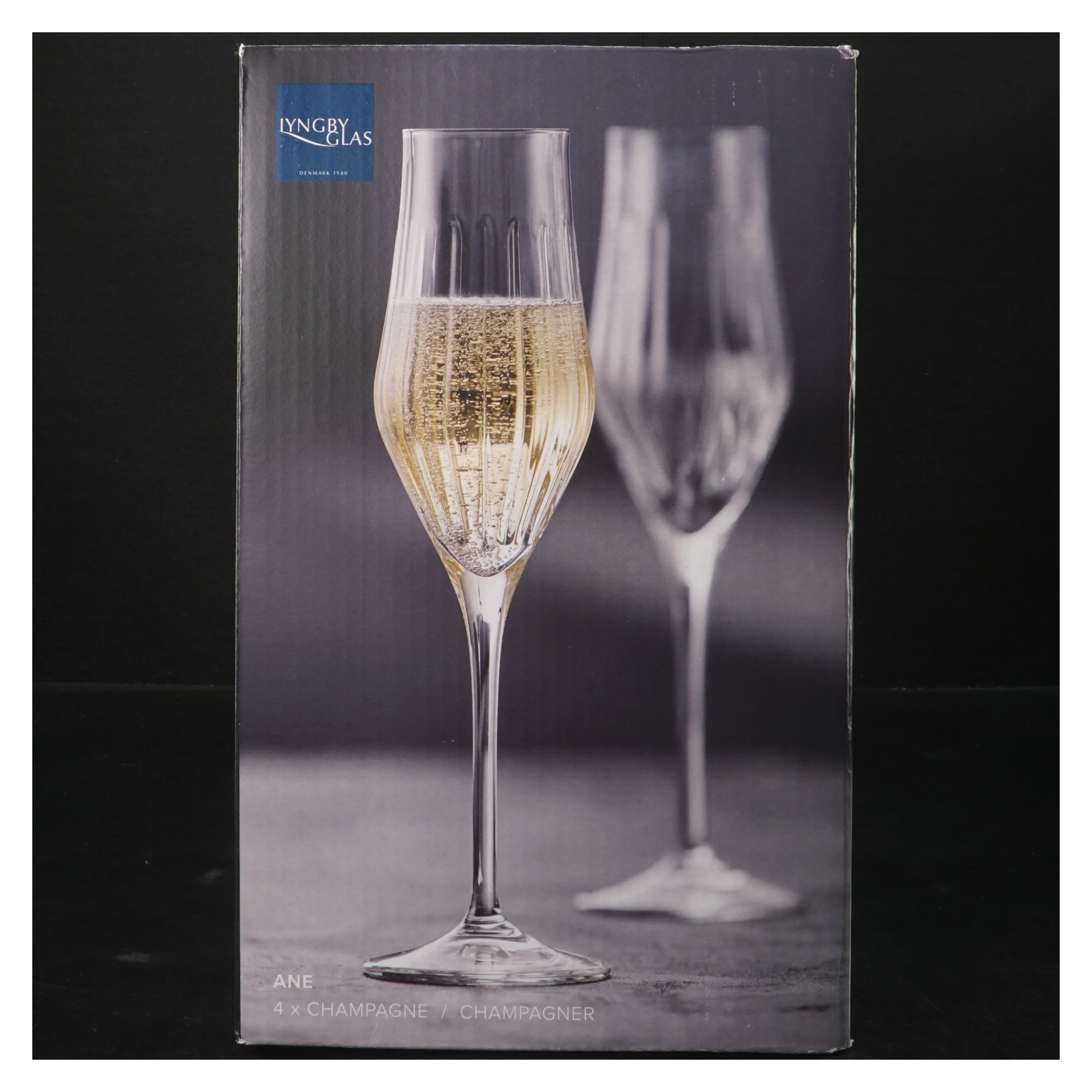 Champagneglas, 4 styk fra Lyngby glas (str. 4 styk, 25 cm)