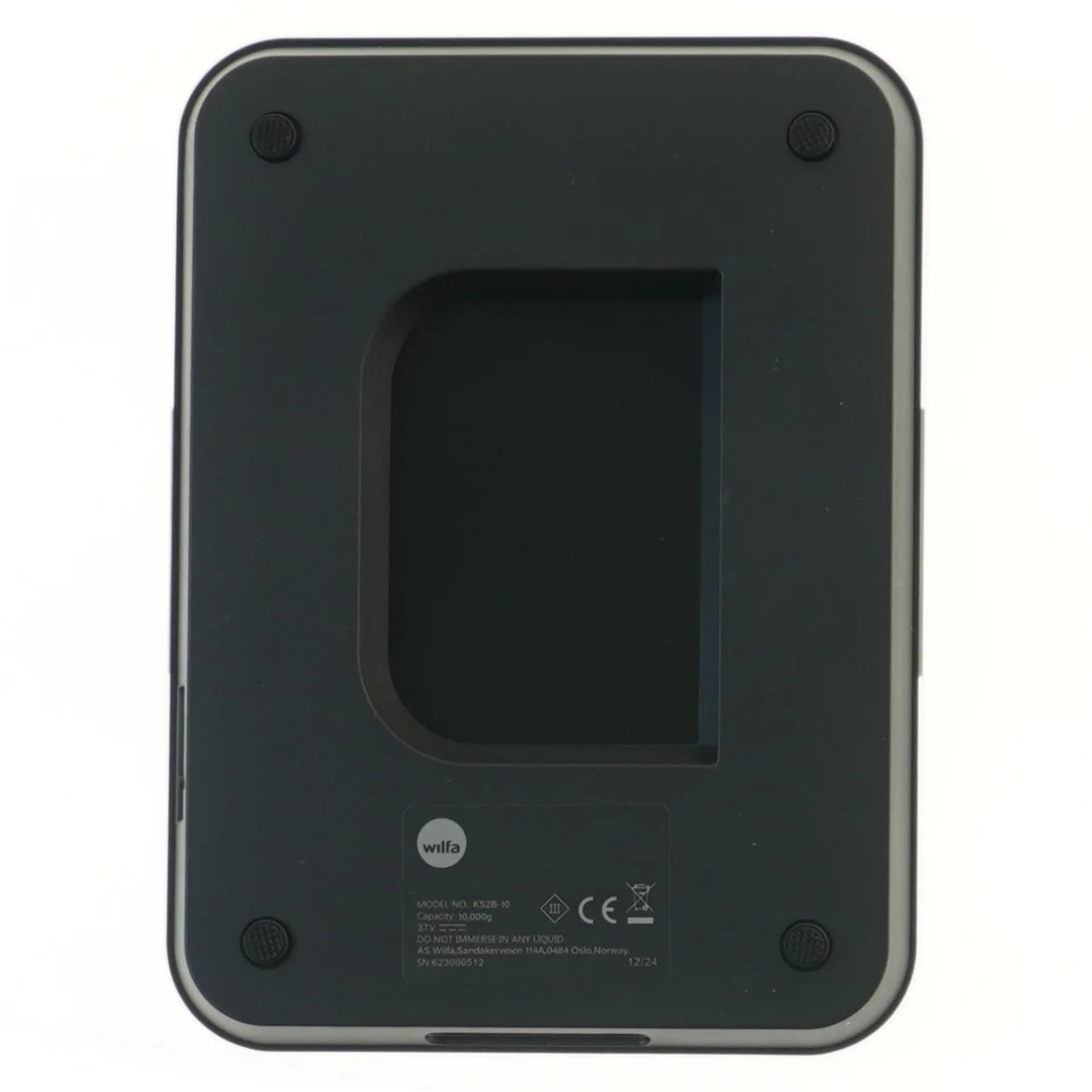 Genopladelig køkkenvægt fra Wilfa (str. 23x17 cm)