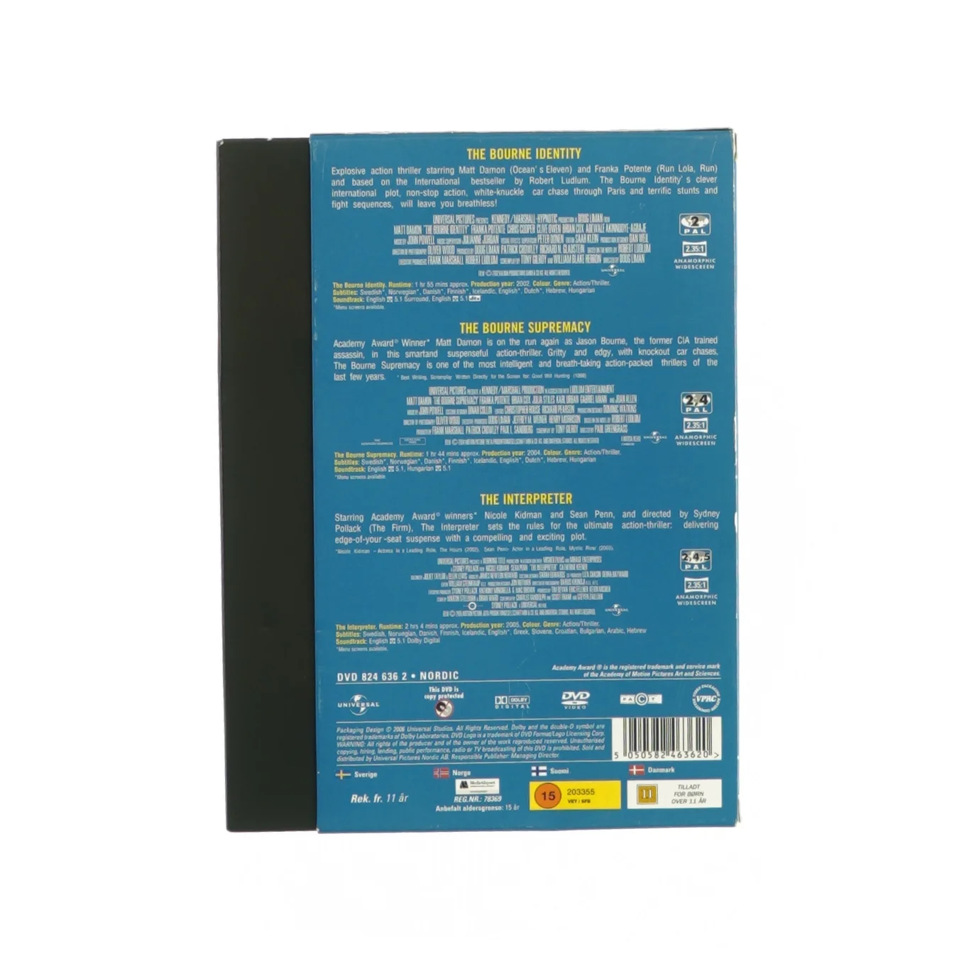 The Bourne Identity, The Bourne Supremacy og The Interpreter (DVD)