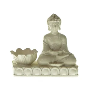 Buddhafigur med lysestage (str. 13 x 6 x 11,5 cm)