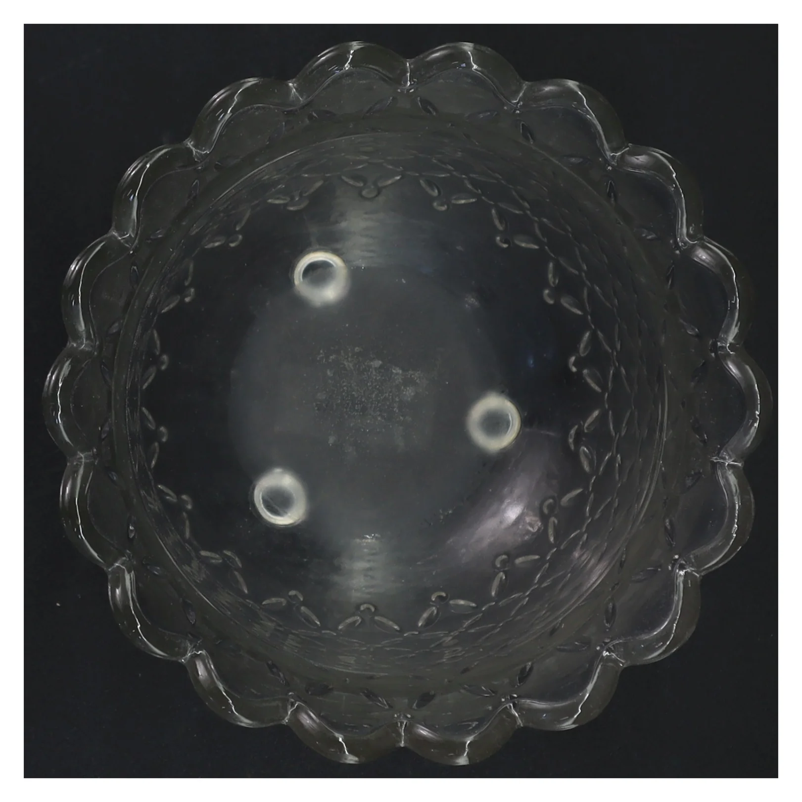 Glasvase med blomstermønster (str. 15 x ø14 cm)