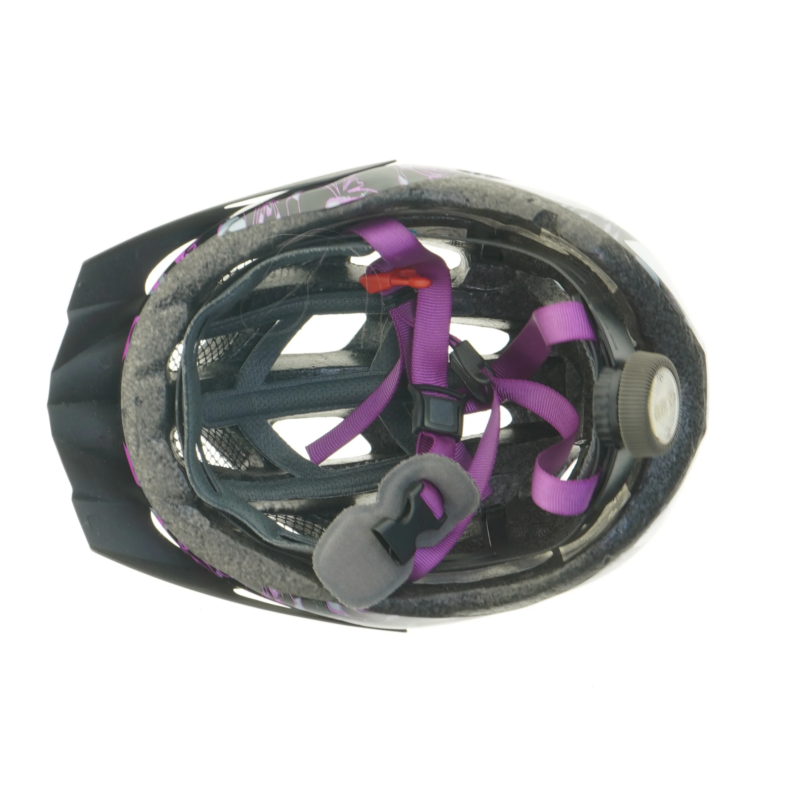 Cykelhjelm med blomstermotiv fra Abus (str. 28 cm)