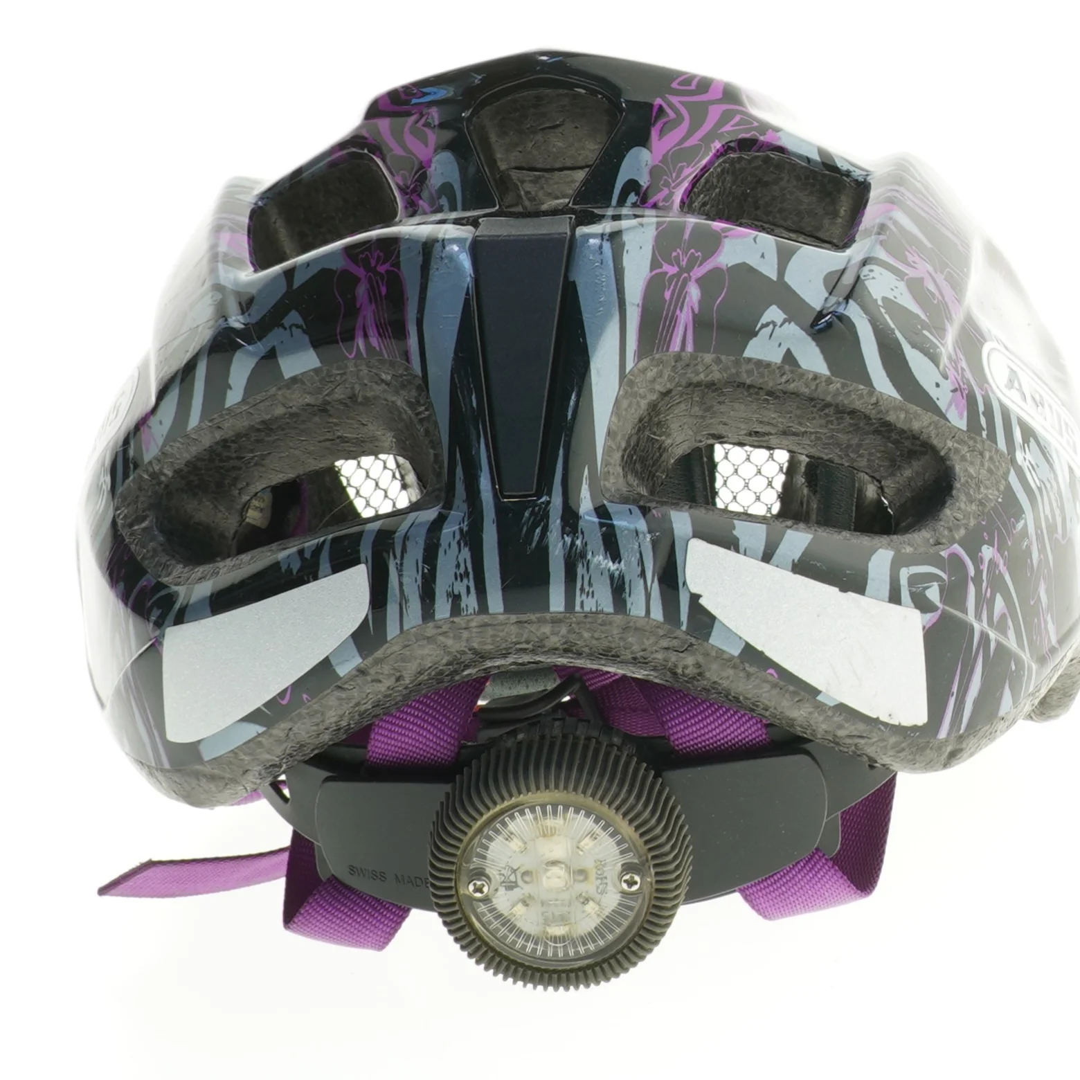 Cykelhjelm med blomstermotiv fra Abus (str. 28 cm)