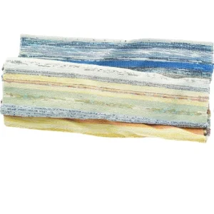 Multifarvet vævet kludetæppe (str. 75 x 210 cm)
