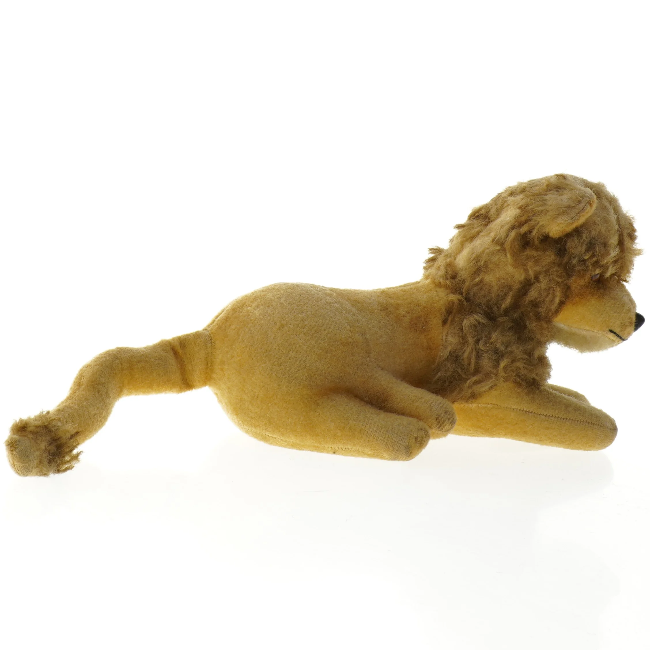 Vintage tøjdyr løve (str. 25 x 13 x 14 cm)