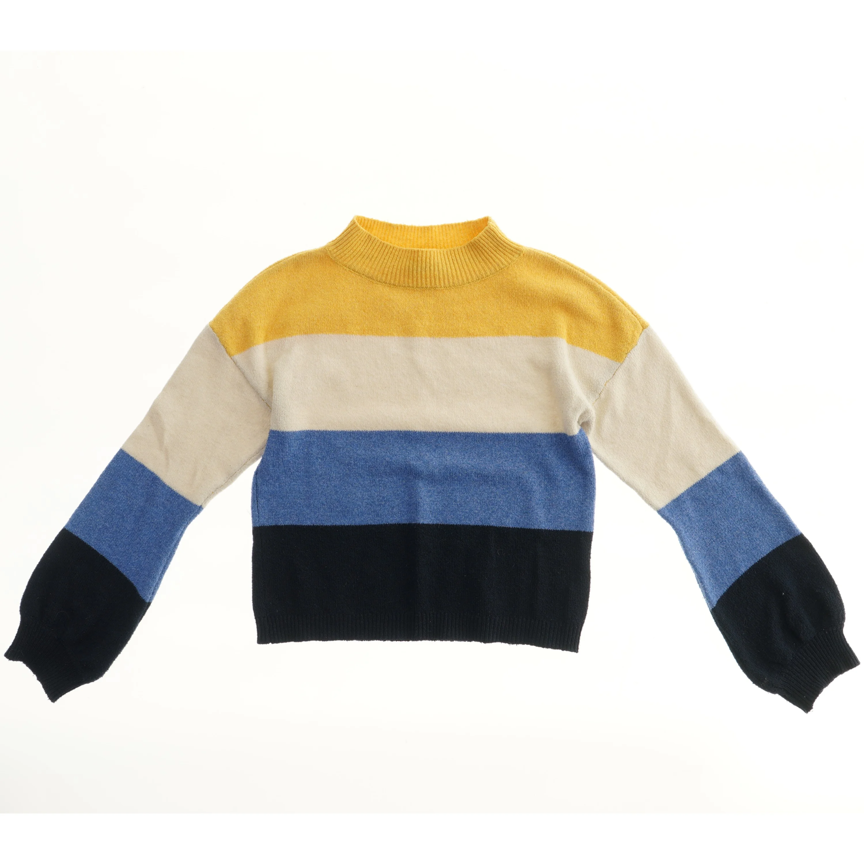 Strikket sweater med farvede striber fra LMTD (str. 140)