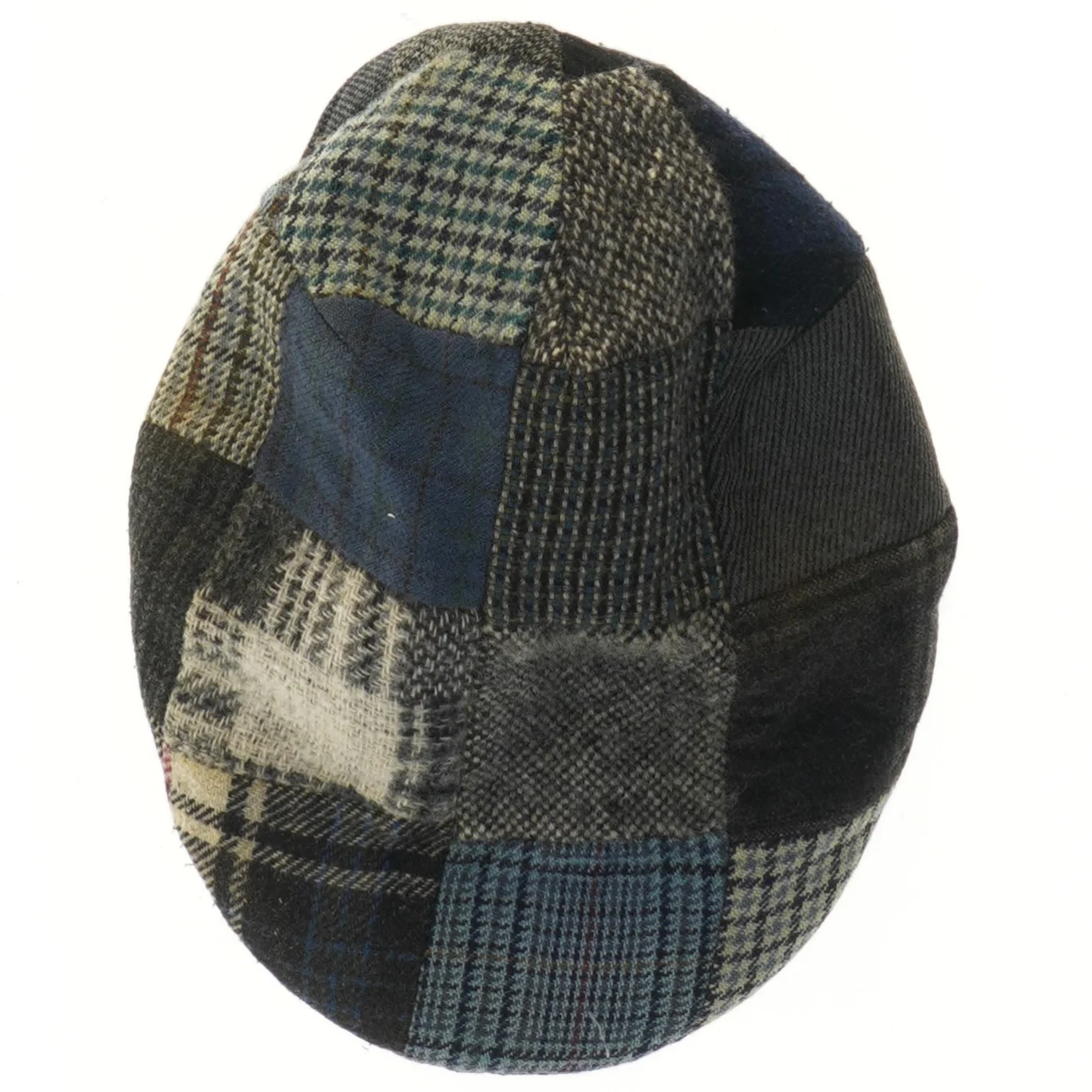 Unisex patchwork hat fra M.J.M (str. Ø 22 cm)