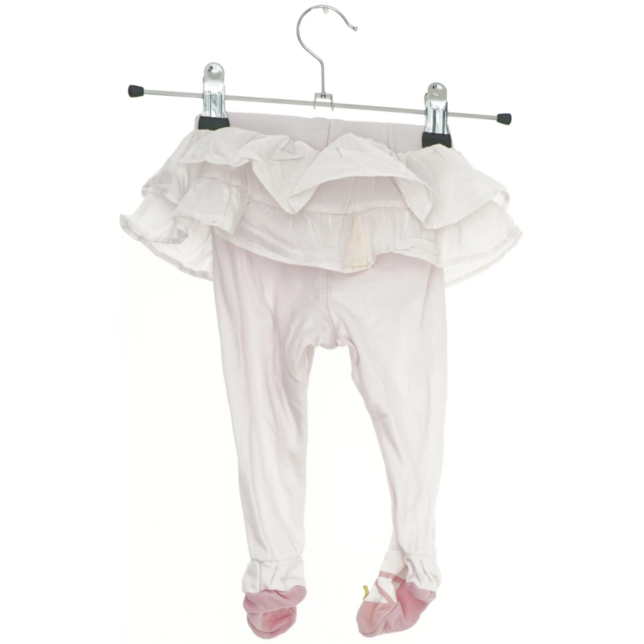Hvide leggings med flæser og sokker fra H&M (str. 68)