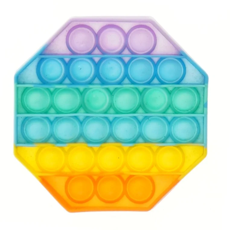 Regnbue Fidget PopIt legetøj (str. Ø 13 cm)