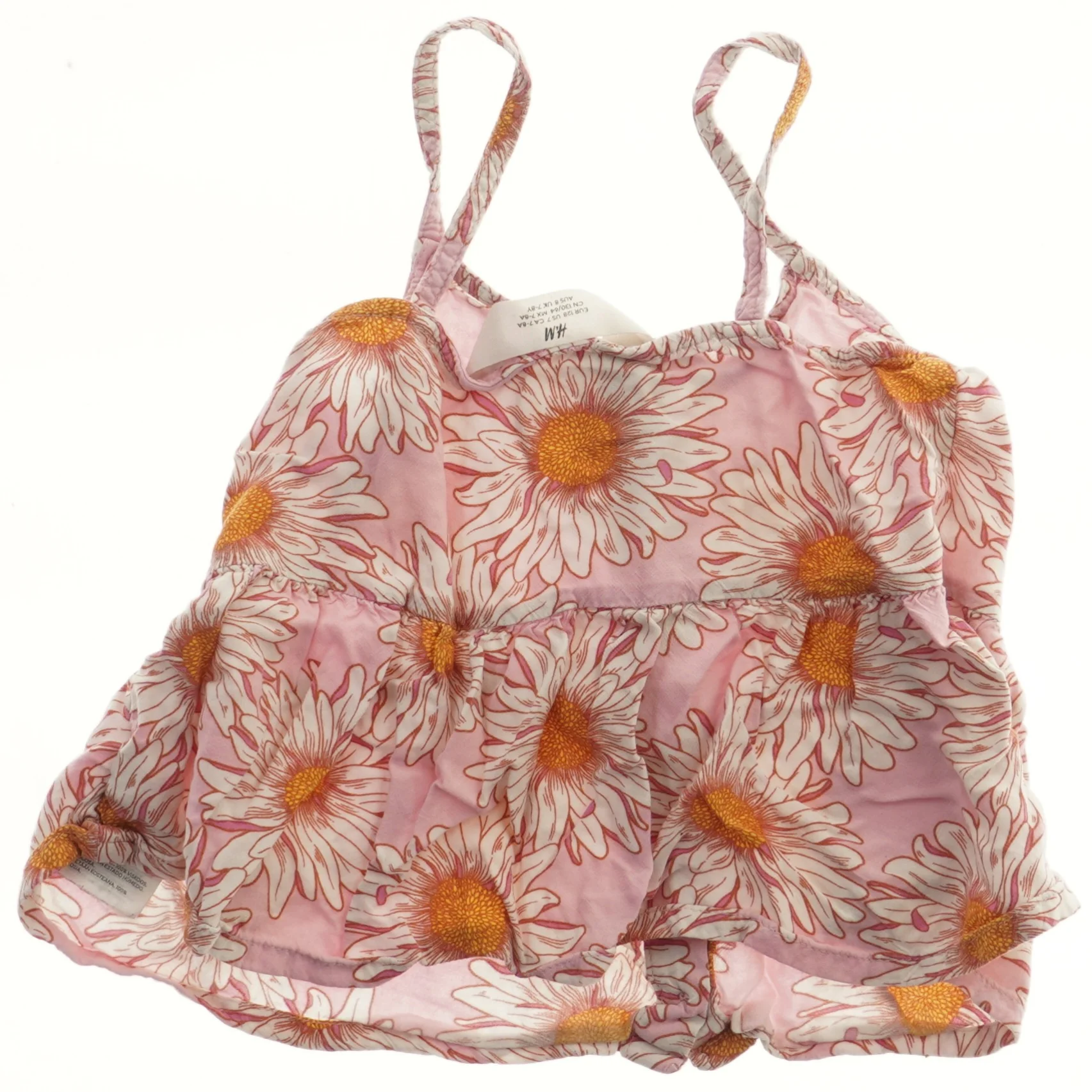 Spaghettistrop bluse med blomsterprint fra H&M (str. 128)