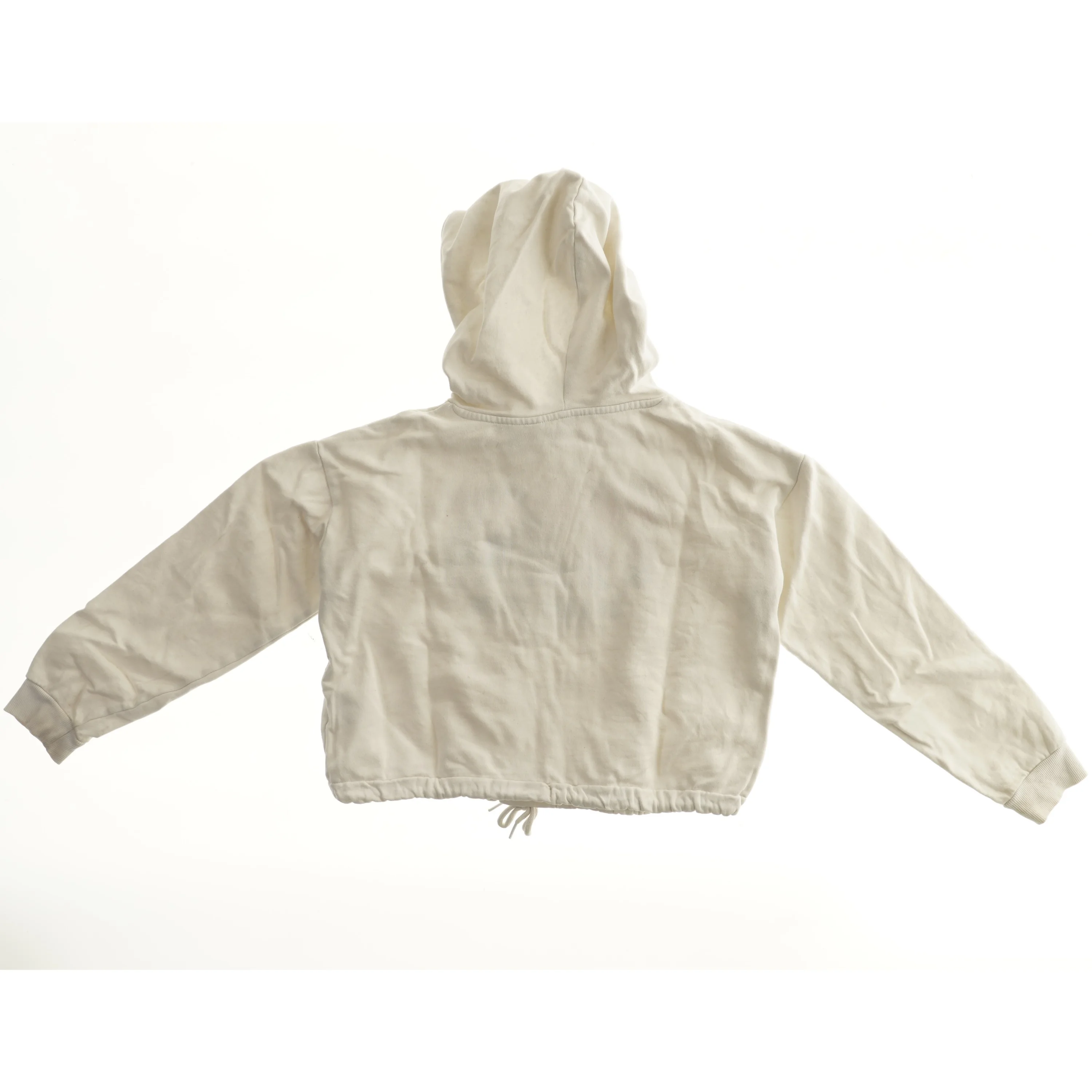 Hvid hættetrøje med tegneserieprint fra H&M (str. 152)