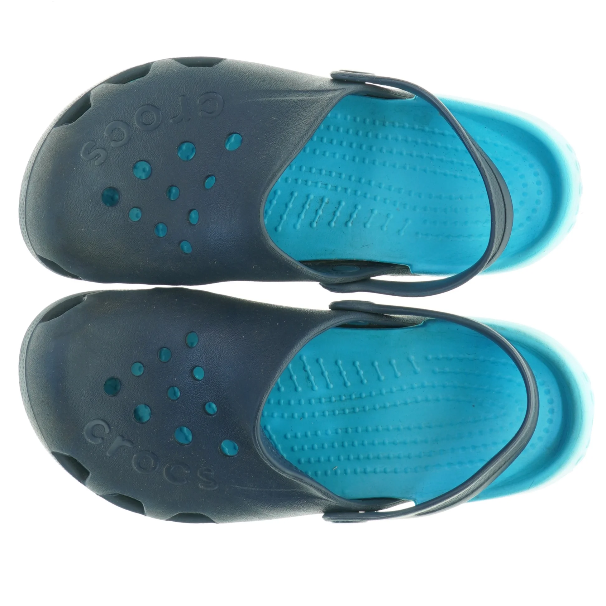 Sorte og blå sko fra Crocs (str. Ukendt. 24,5 cm lang)