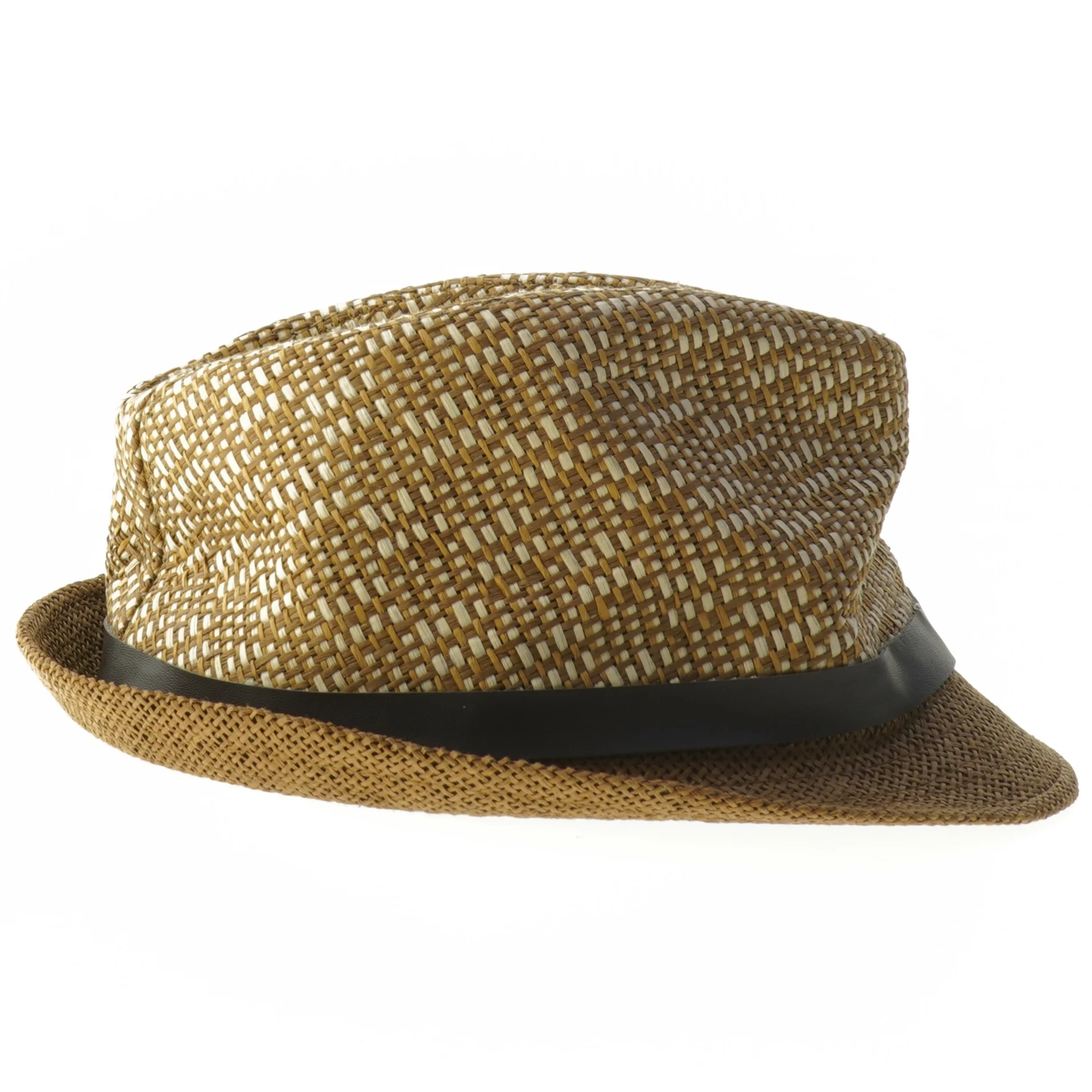 Stråhat med sort bånd (str. Ø 19 cm)