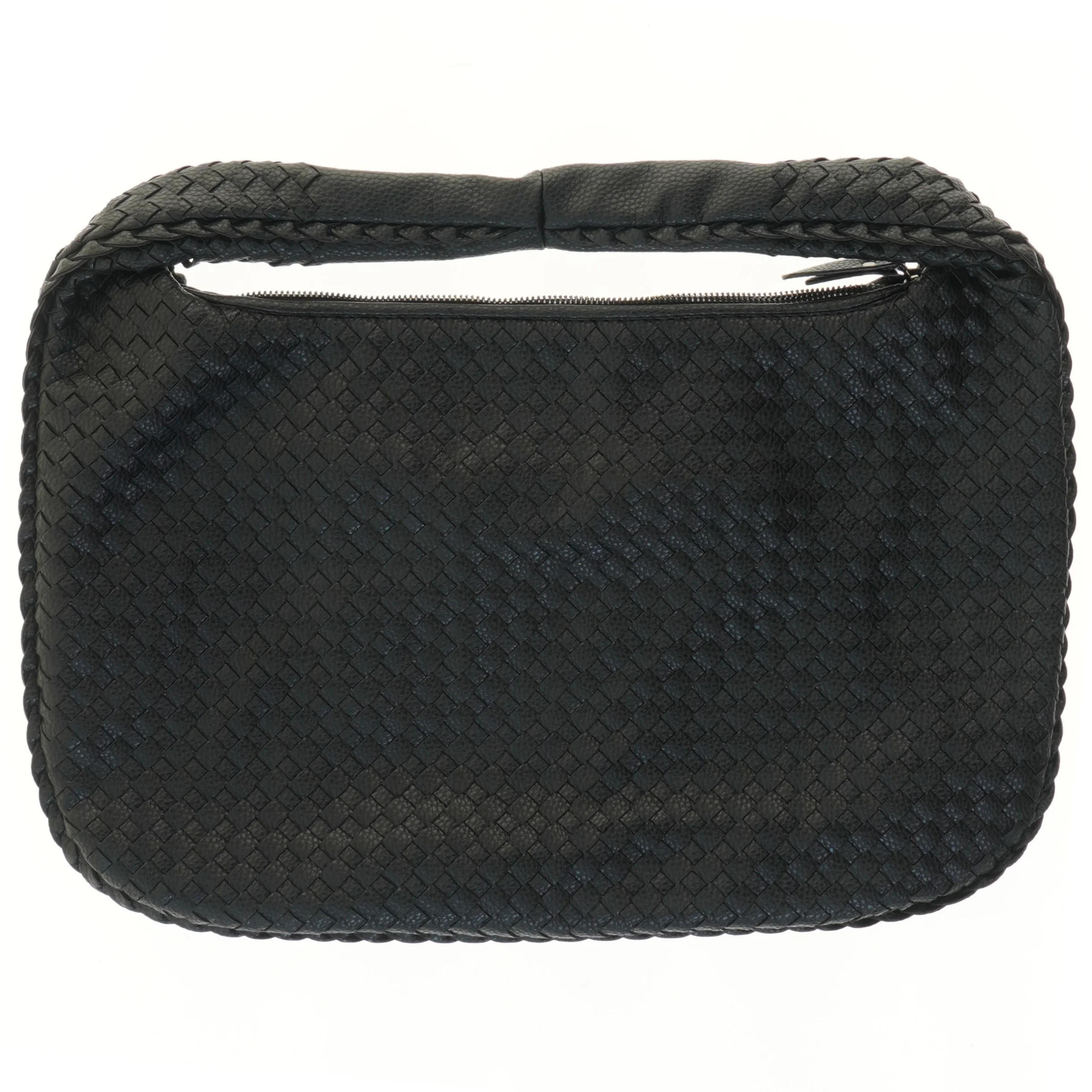 Sort flet taske med lynlås (str. 47x35 cm)