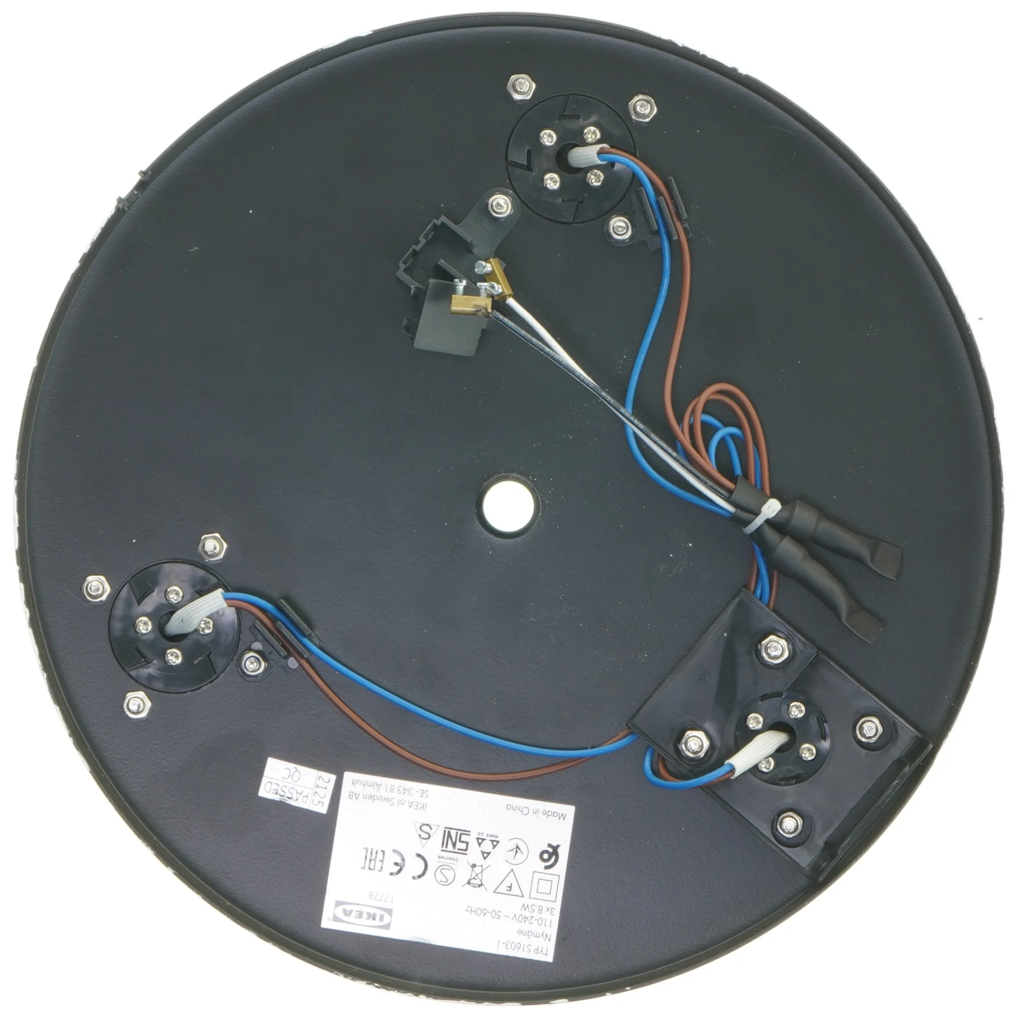 Rund loftlampe med tre lys fra IKEA (str. Ø 25,5 cm)