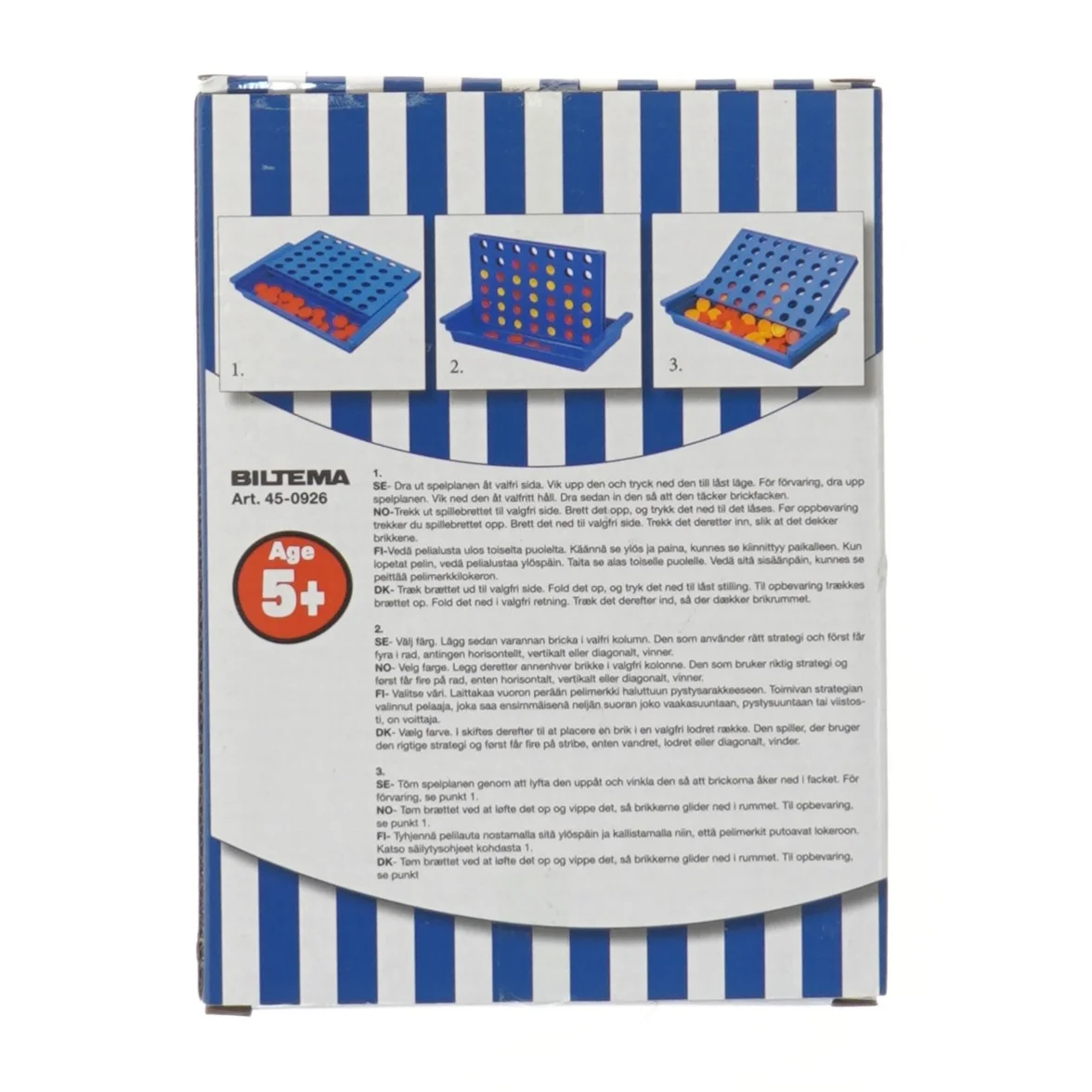 Fire på stribe spil fra Biltema (str. 20x15 cm)