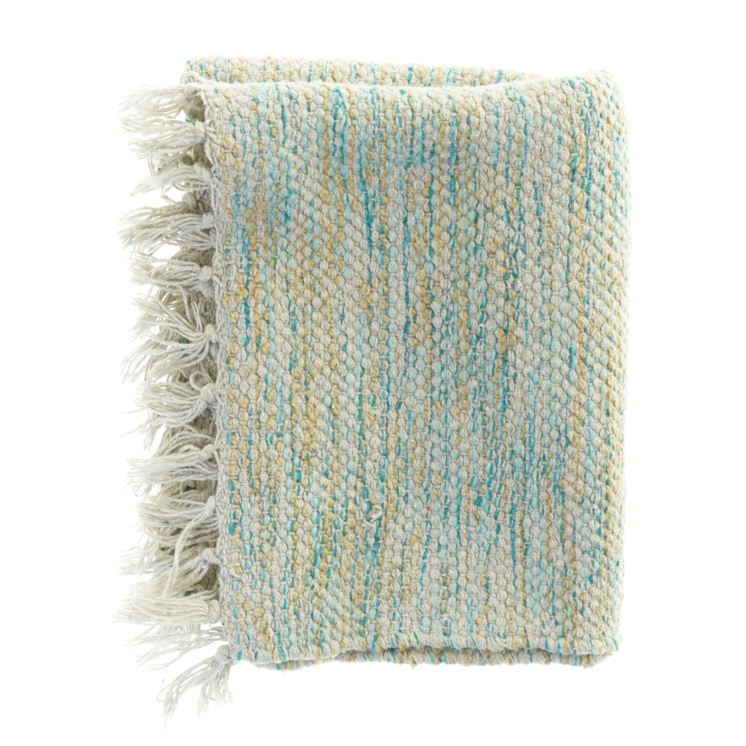 Vævet tæppe med frynser (str. 60 x 95 cm)