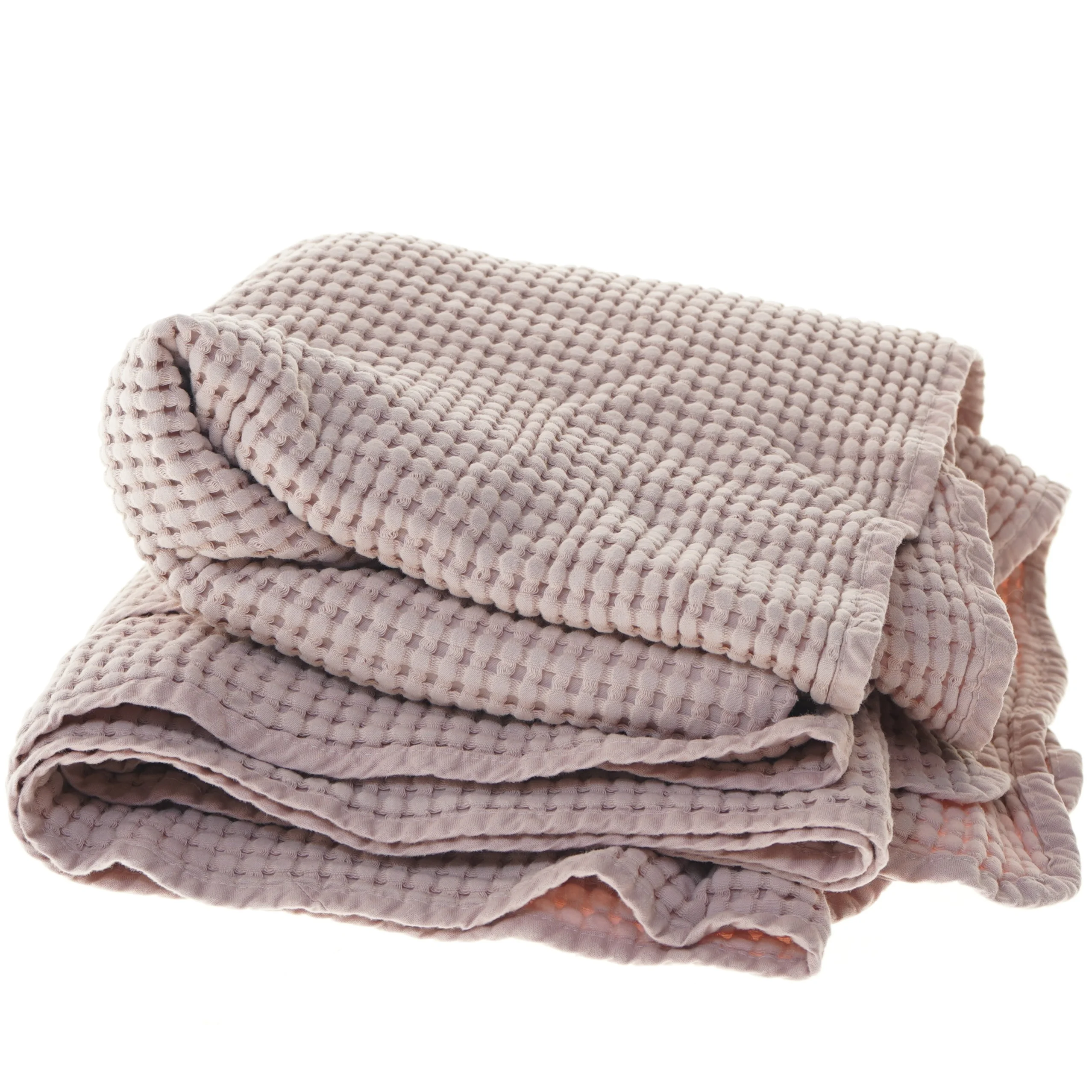 Vaffelstrikket tæppe (str. 150x132 cm)