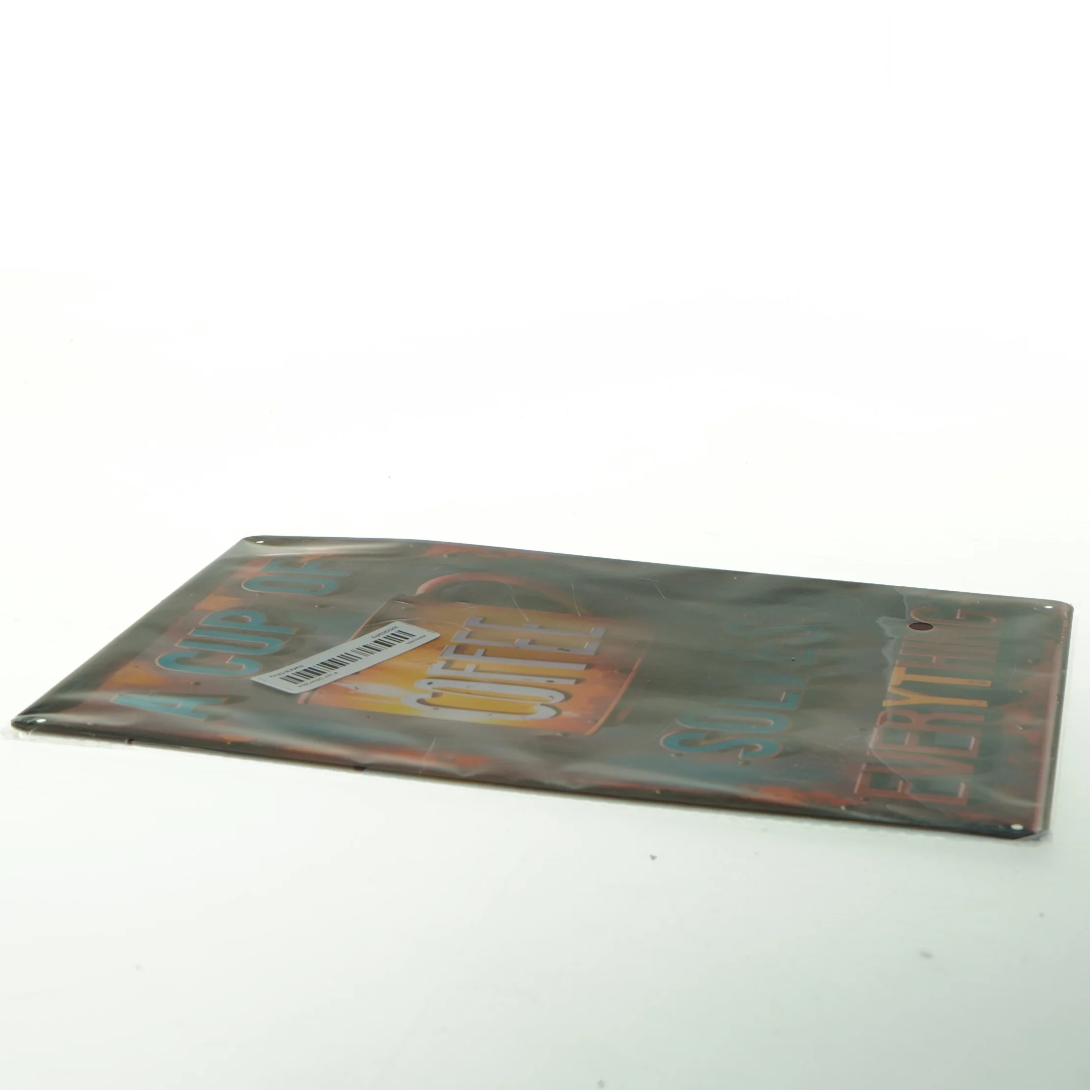 Retro skilt med kaffekoptekst (str. 30x20 cm)