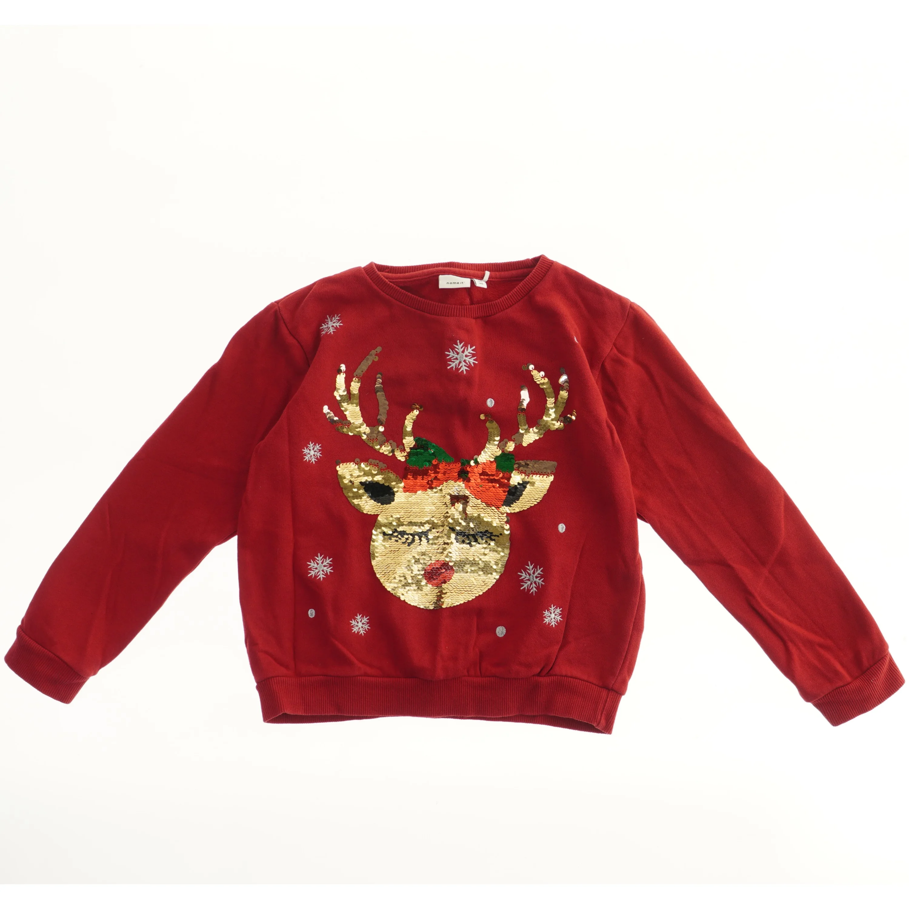 Julesweatshirt med rensdyrmotiv fra Name It (str. 140)